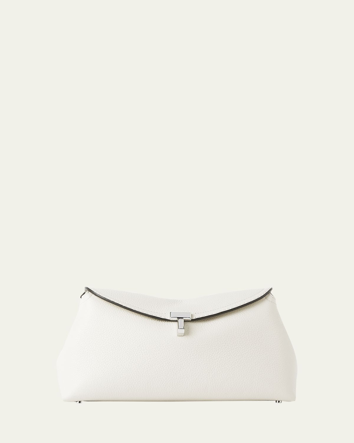 Toteme T-Lock Clutch Bag in Pebble Grain Leather