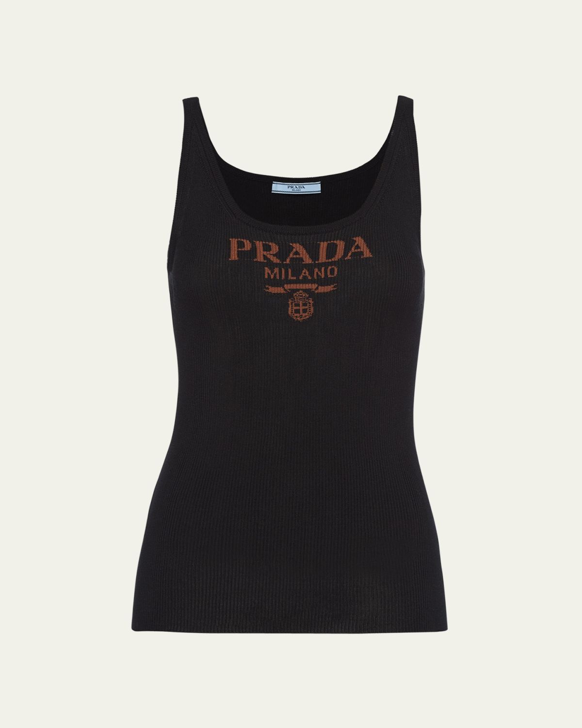 Prada Logo-Print Slim Knit Tank Top
