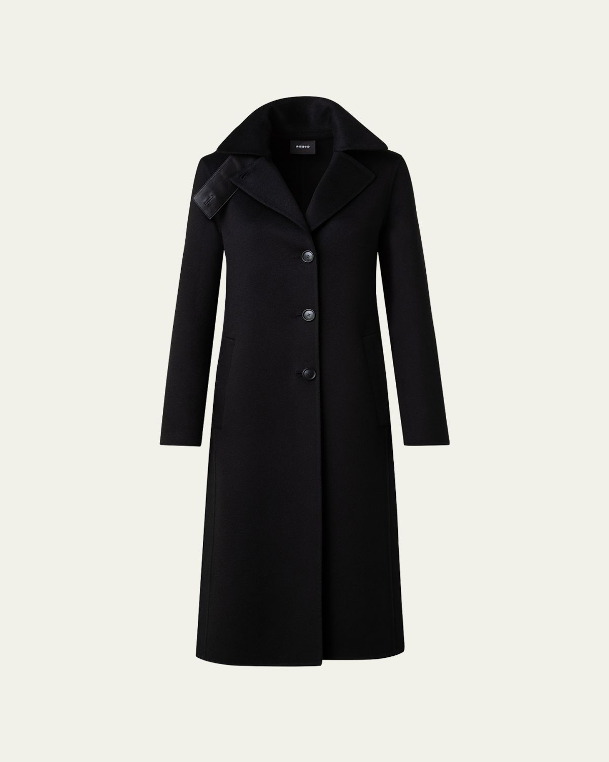 Akris Leather Collar Cashmere Coat