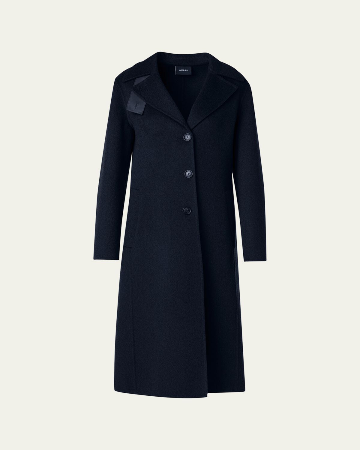 Akris Leather Collar Cashmere Coat