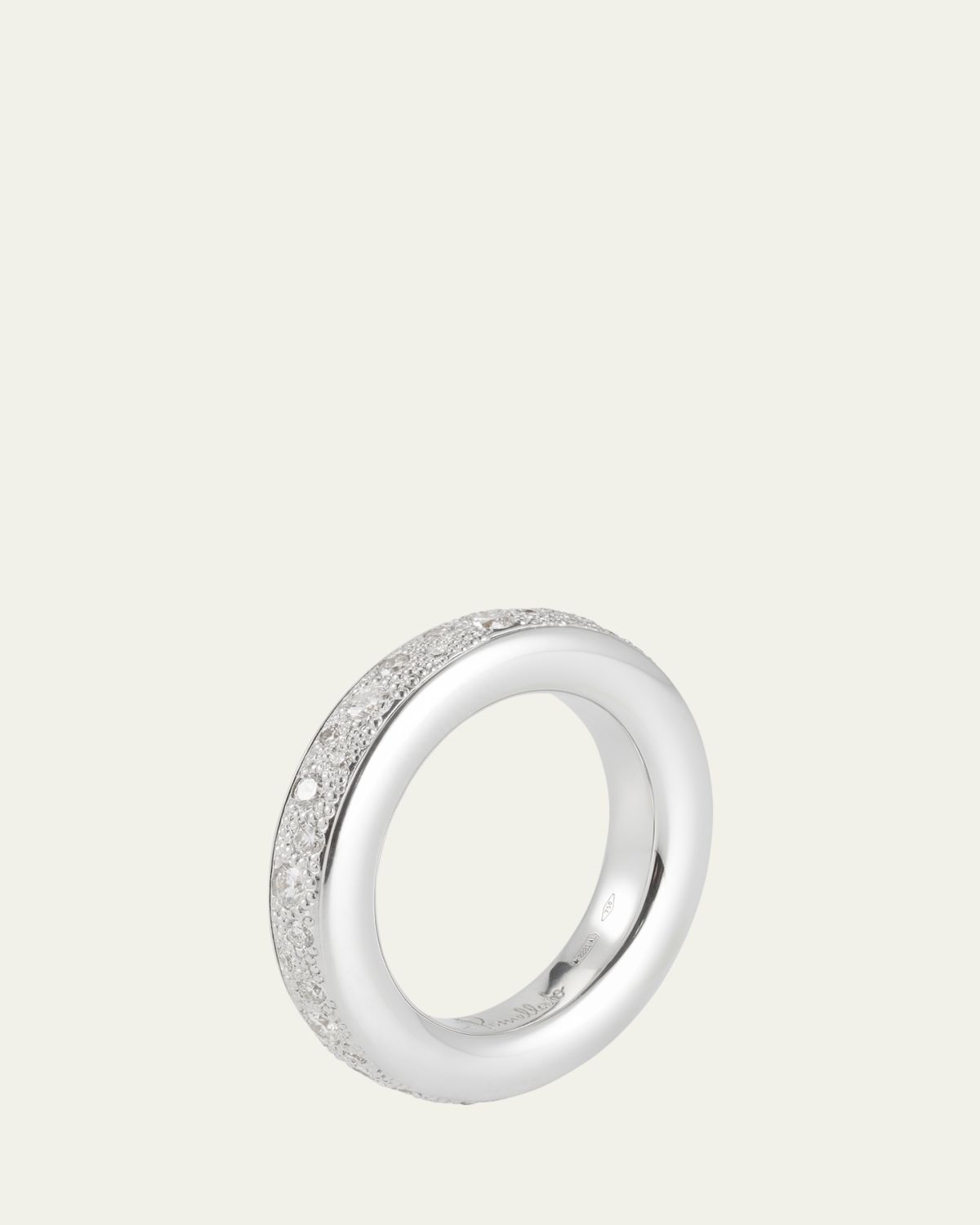 Pomellato 18K White Gold Iconica Diamond Eternity Band Ring