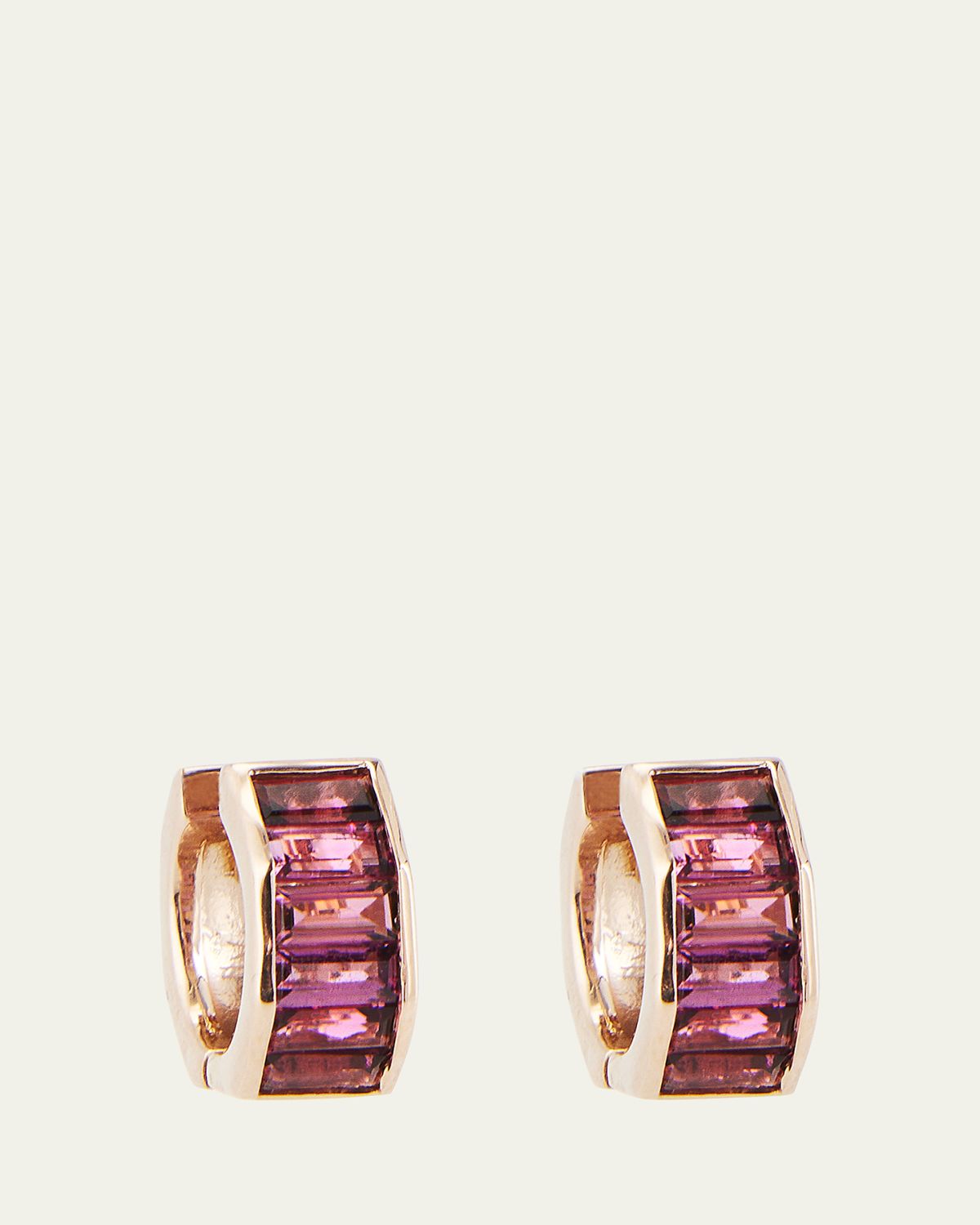 JOLLY BIJOU 14k Rose Gold Otto Rhodolite Garnet Earrings