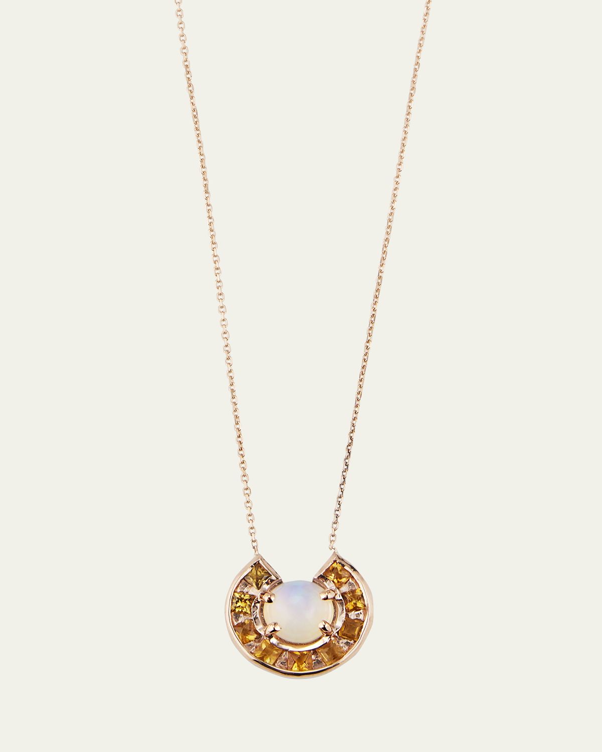 JOLLY BIJOU 14k Rose Gold Moon Necklace