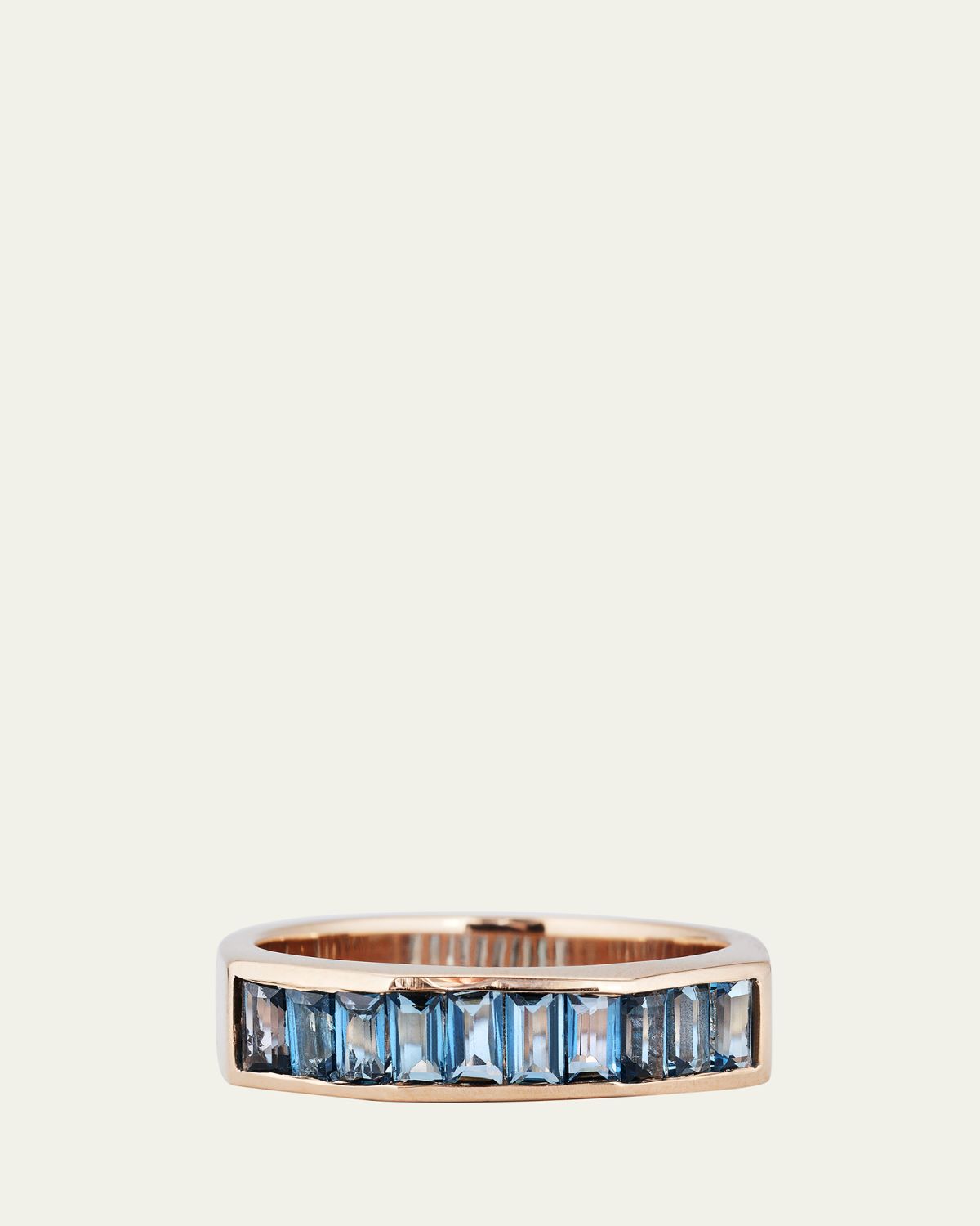 JOLLY BIJOU 14k Rose Gold Otto Blue Topaz Ring