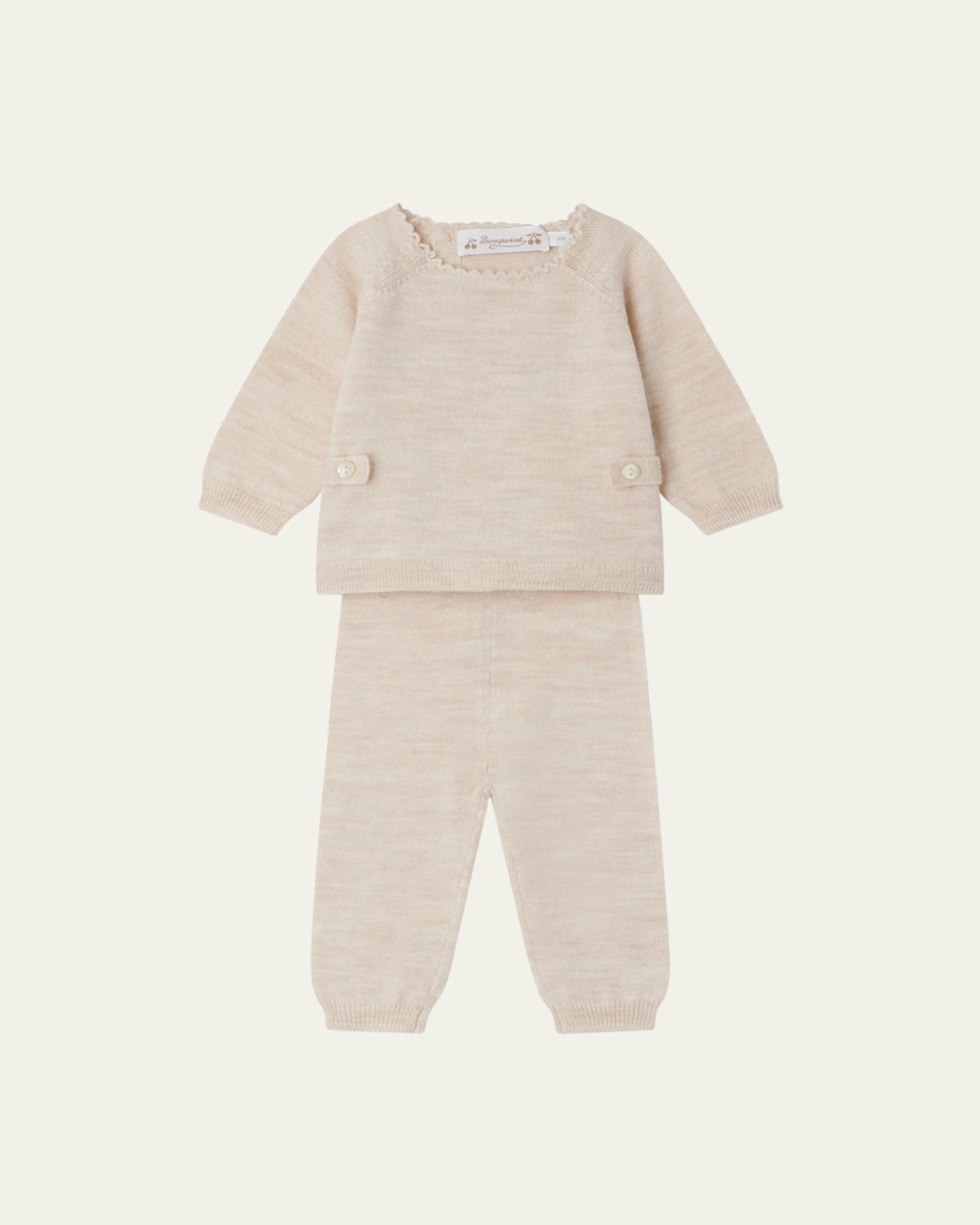 Bonpoint Girl's Bamba Wool Sweater & Pants Set, Size Newborn-18M