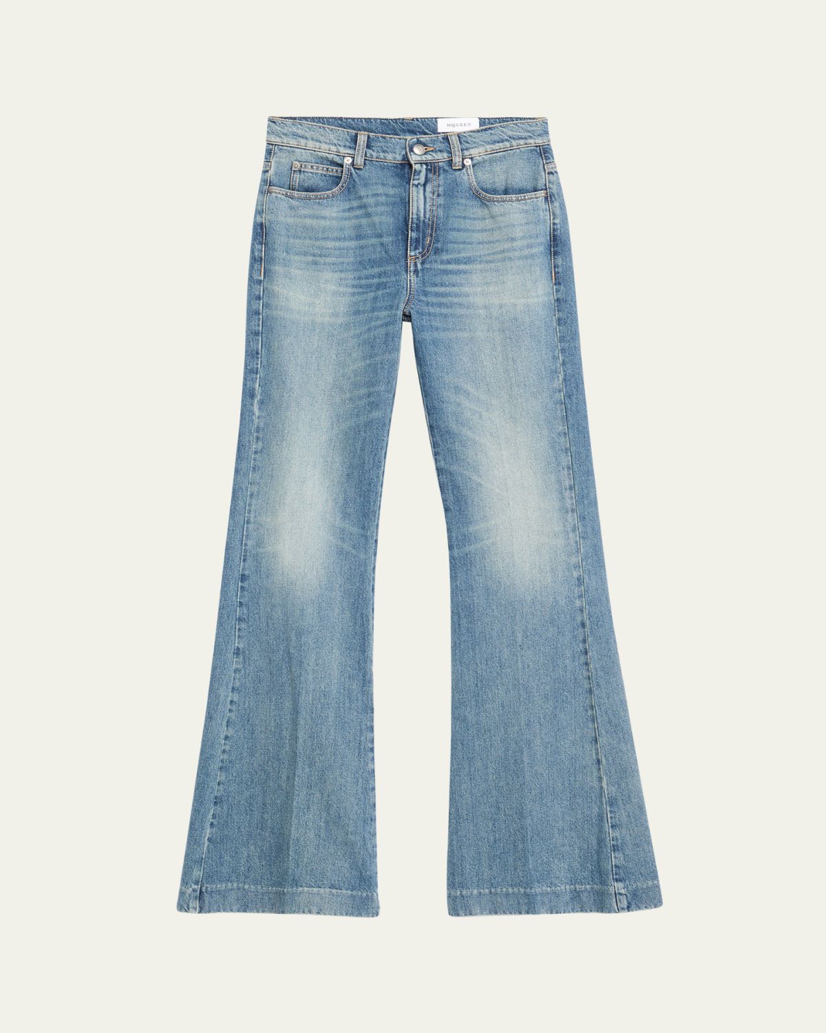 McQueen Boot-Cut Leg Denim Pants