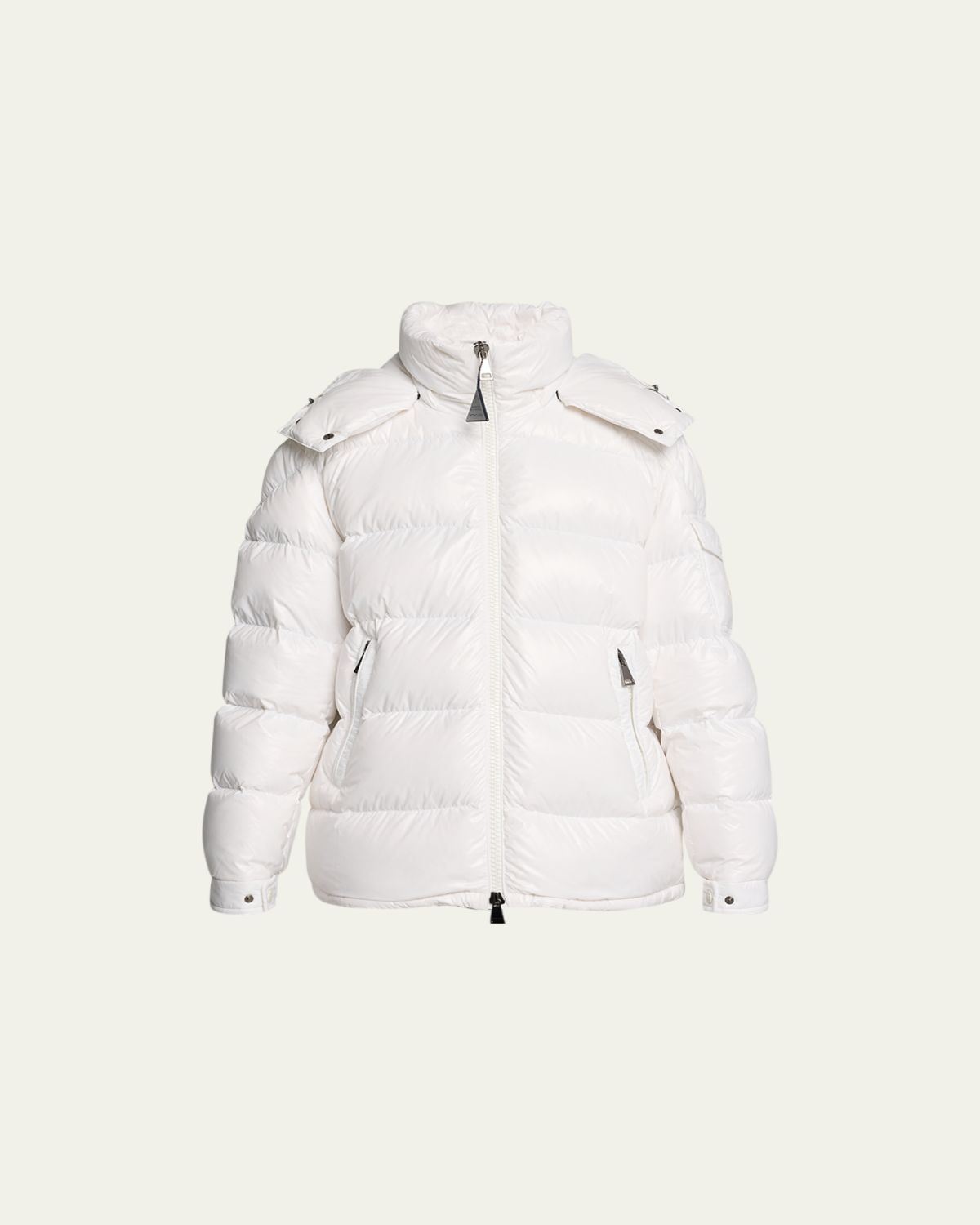 Moncler Maire Shiny Puffer Jacket with Removable Hood