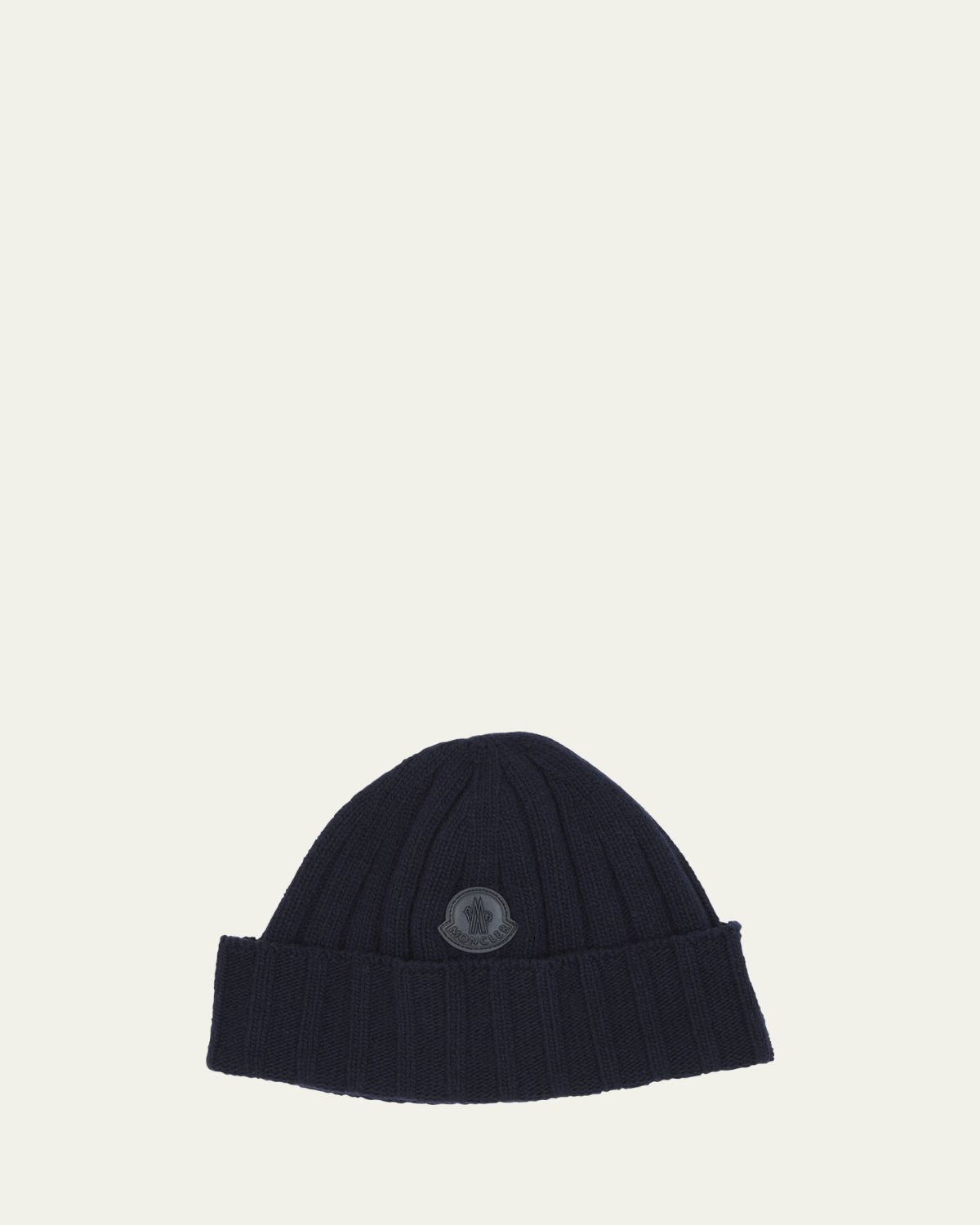 Moncler Men's Ribbed Wool Beanie | Thumbnail 4 Moncler Men's Ribbed Wool Beanie | Thumbnail 4
