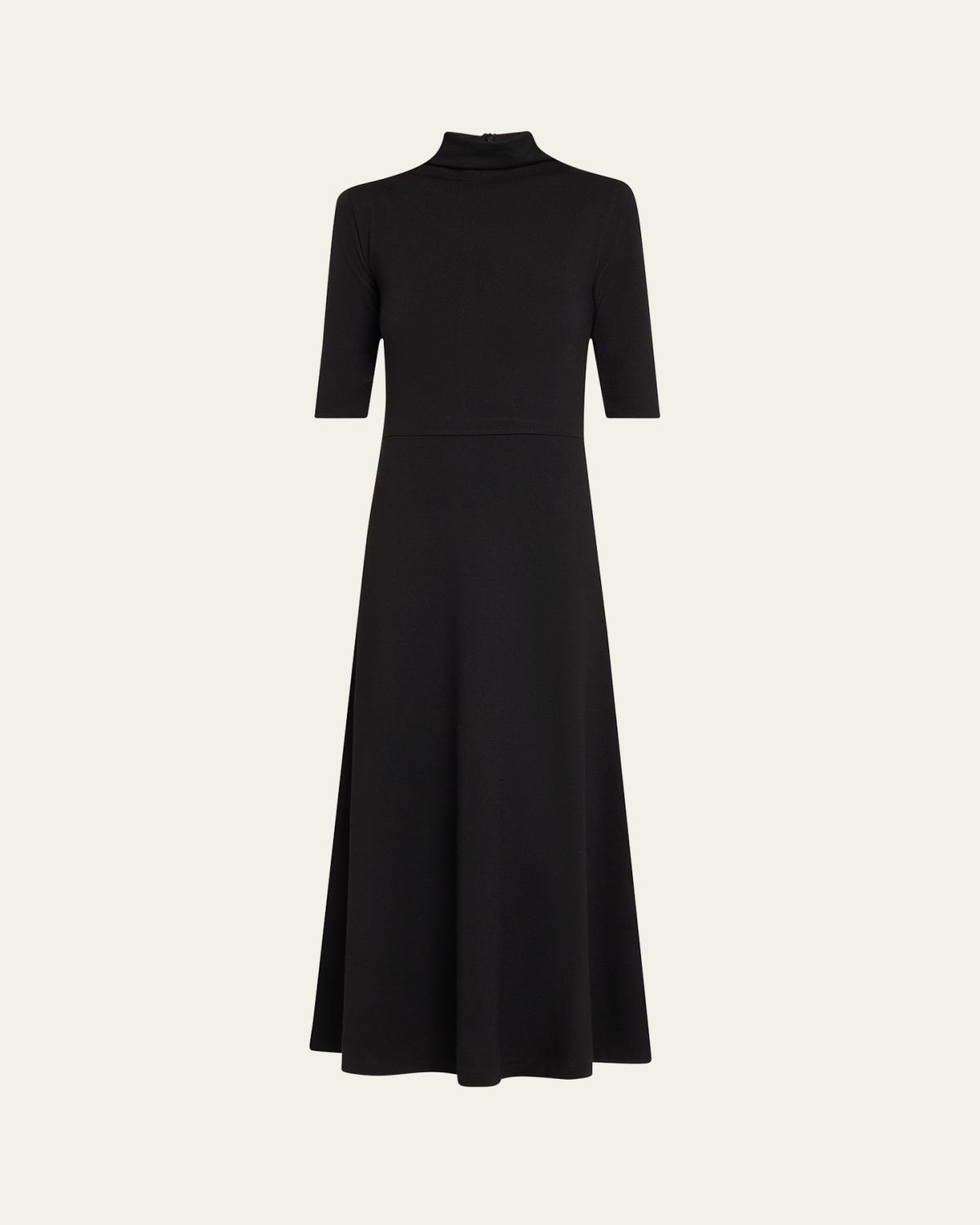 Vince Elbow-Sleeve Turtleneck Midi Dress