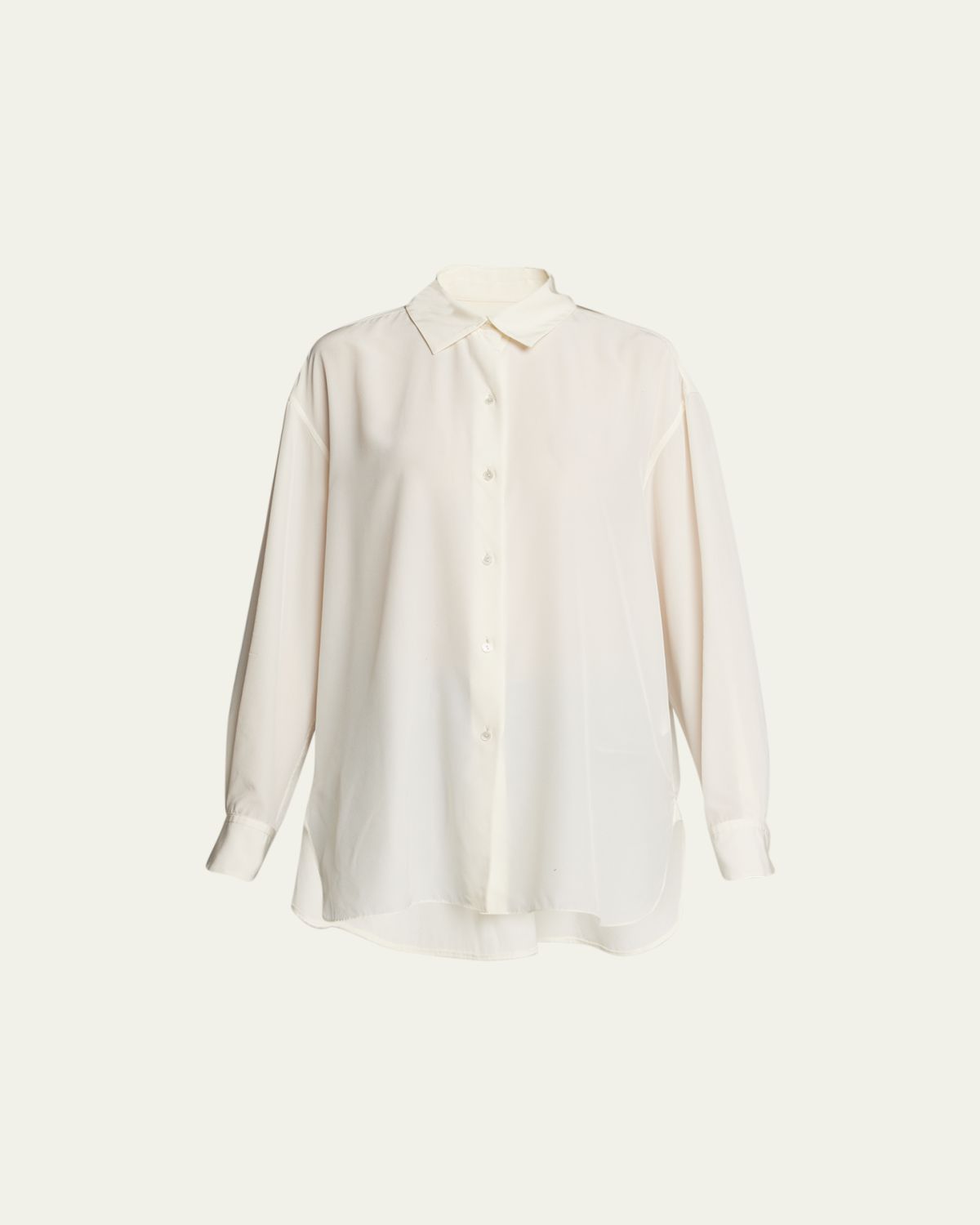 Nili Lotan Julien Oversized Button Down Silk Shirt