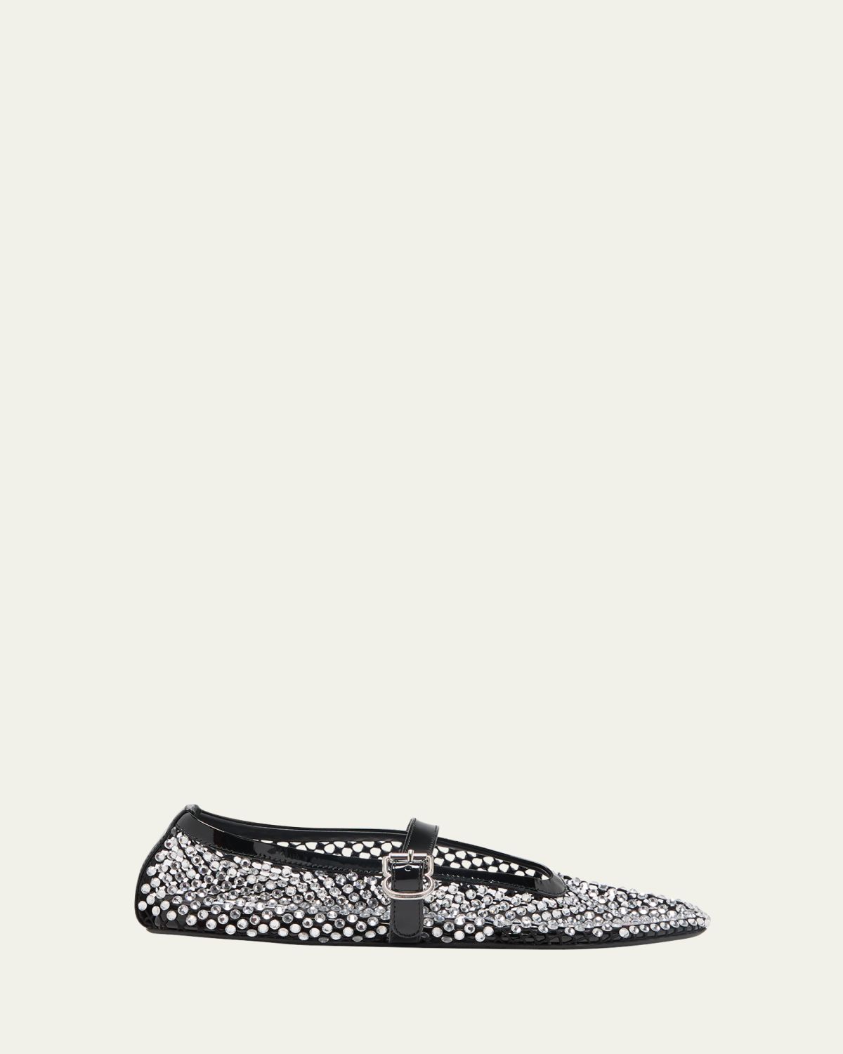 ALAIA Crystal Net Mary Jane Ballerina Flats
