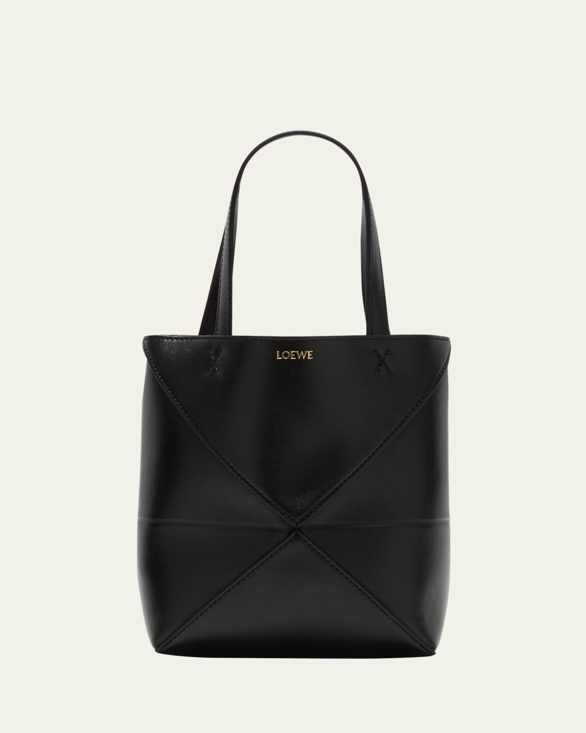 Loewe Puzzle Fold Mini Tote Bag in Shiny Leather - Women's Bags