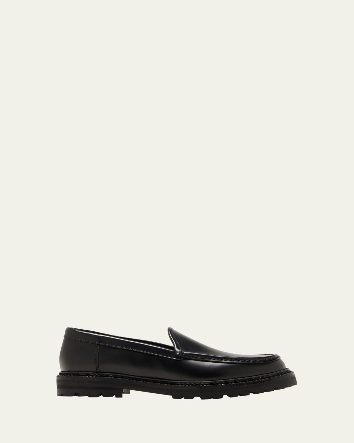 Manolo Blahnik Dineralo Leather Slip-On Loafers