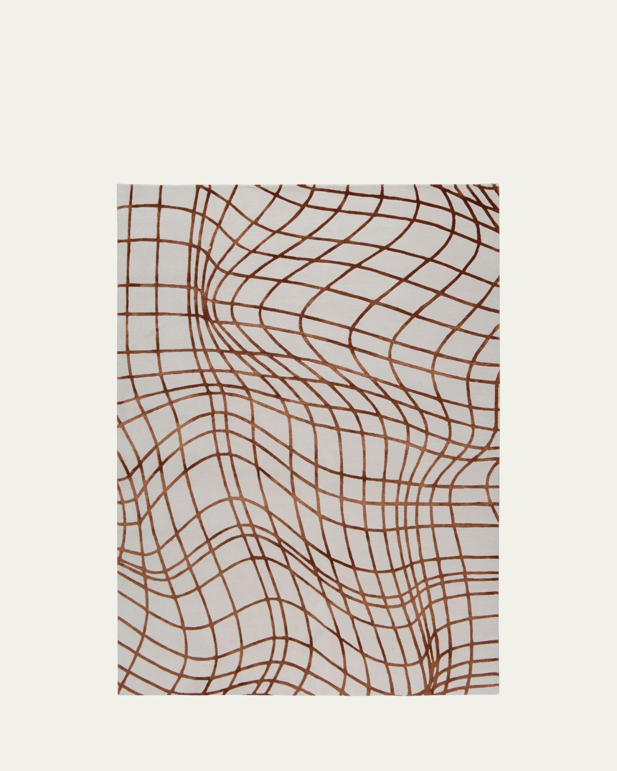 The Rug Company x Kelly Wearstler Wavelength Rust Hand-Knotted Rug, 8' x 10'