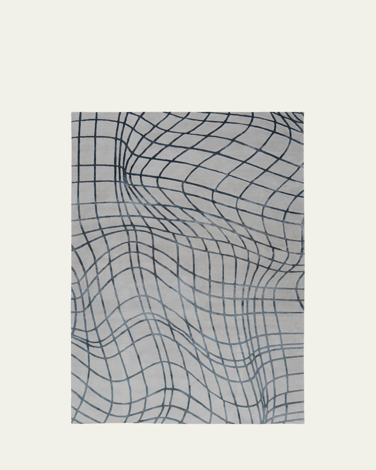 The Rug Company x Kelly Wearstler Wavelength Marine Hand-Knotted Rug, 6' x 9'