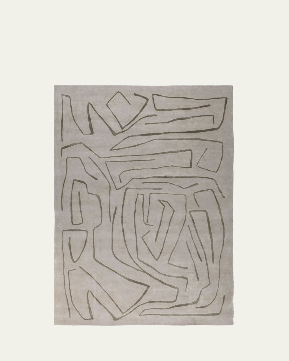 The Rug Company x Kelly Wearstler Tableau Pewter Hand-Knotted Rug, 9' x 12'