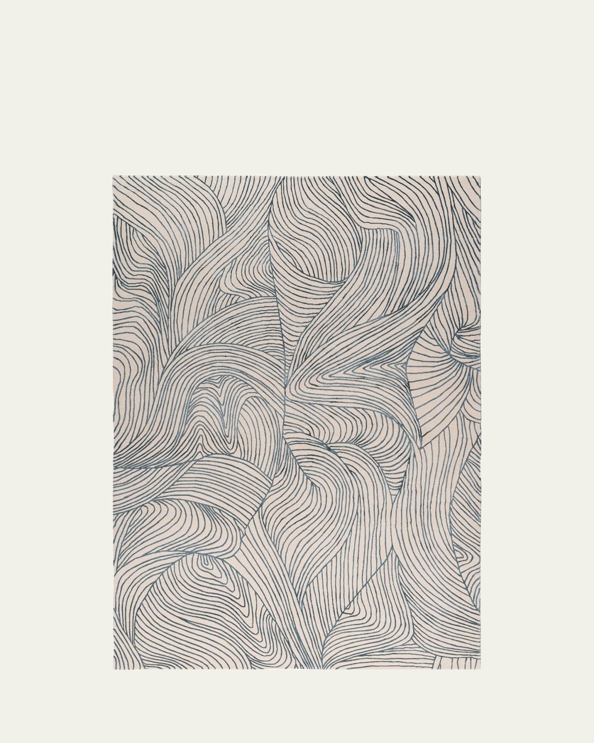 The Rug Company x Adam Hunter Waves Blue Hand-Knotted Rug, 8' x 10'