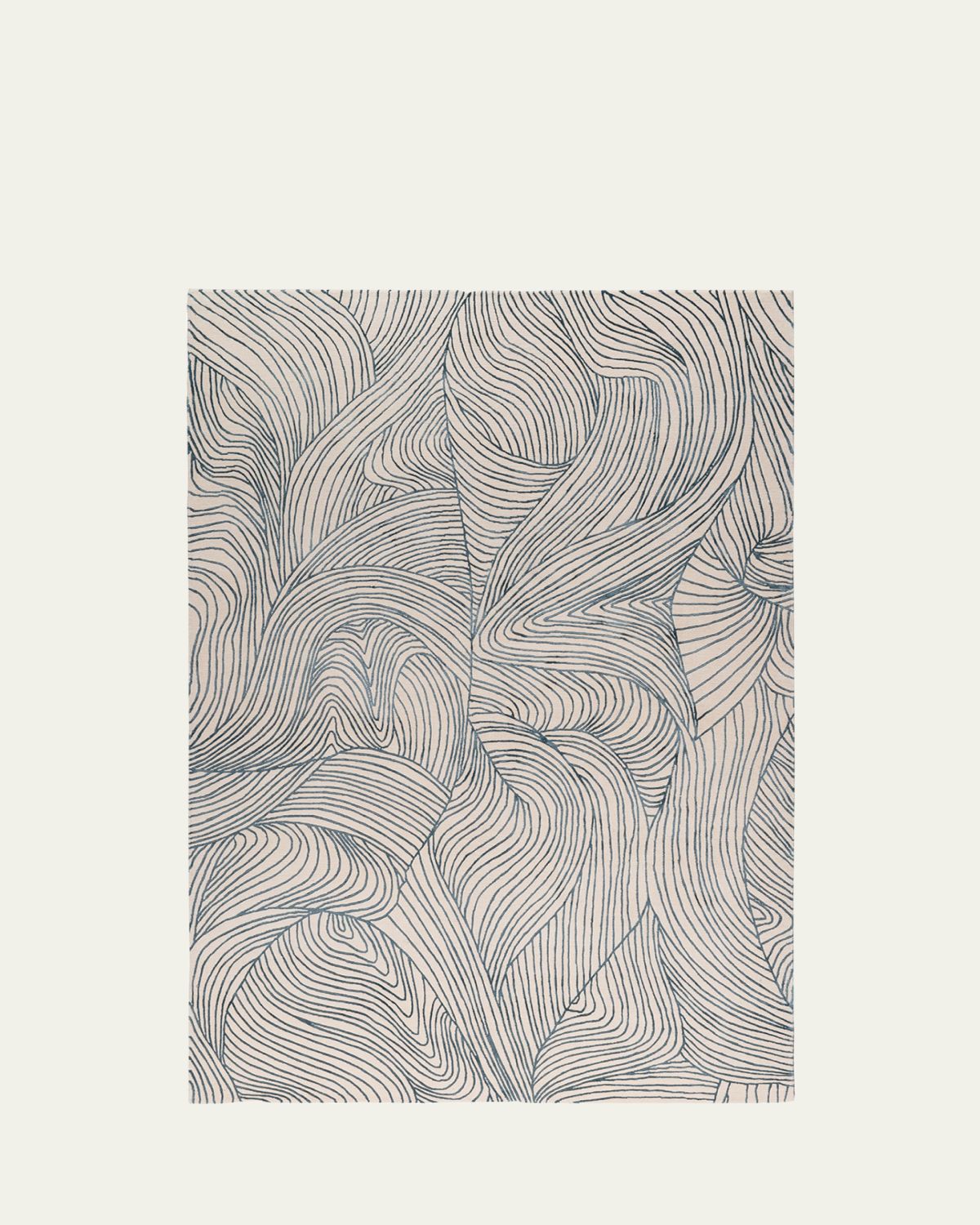 The Rug Company x Adam Hunter Waves Blue Hand-Knotted Rug, 9' x 12' | Thumbnail 4