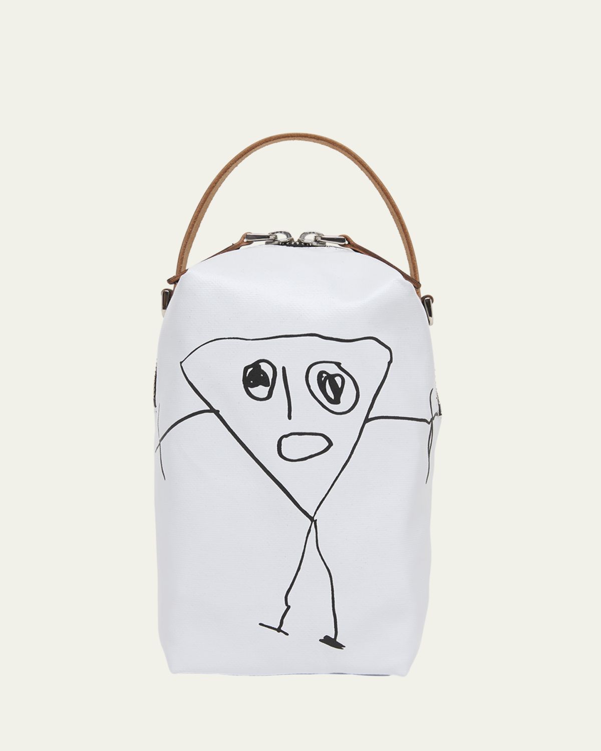 Plan C Pili Graphic-Print Leather Bucket Bag