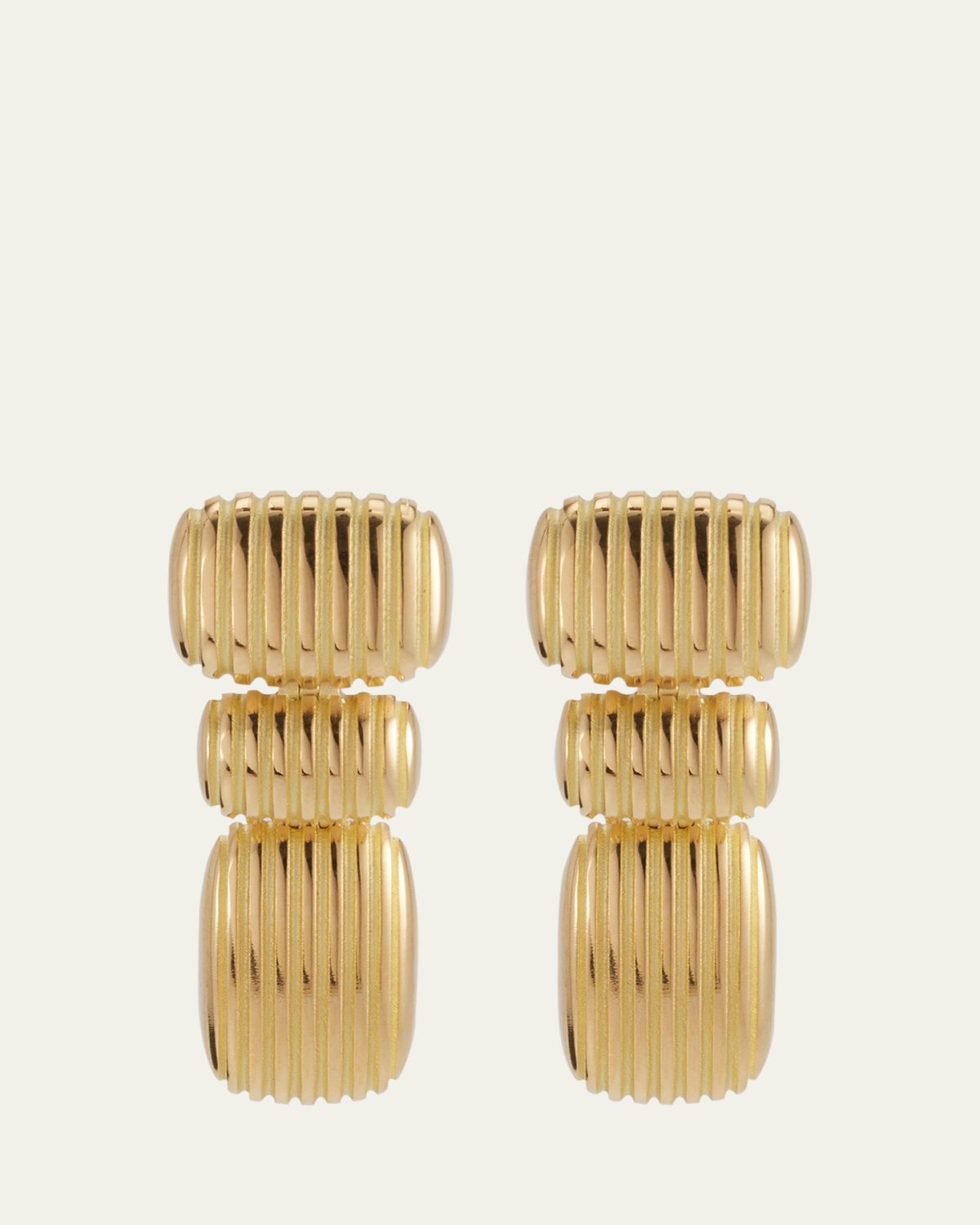 Pamela Zamore 18k Yellow Gold Isla Oblong Cushion Earrings