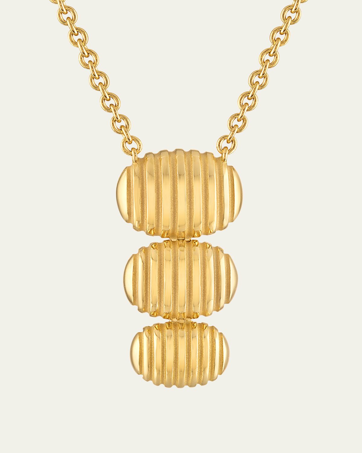 Pamela Zamore 18k Yellow Gold Isla Triple Oval Necklace