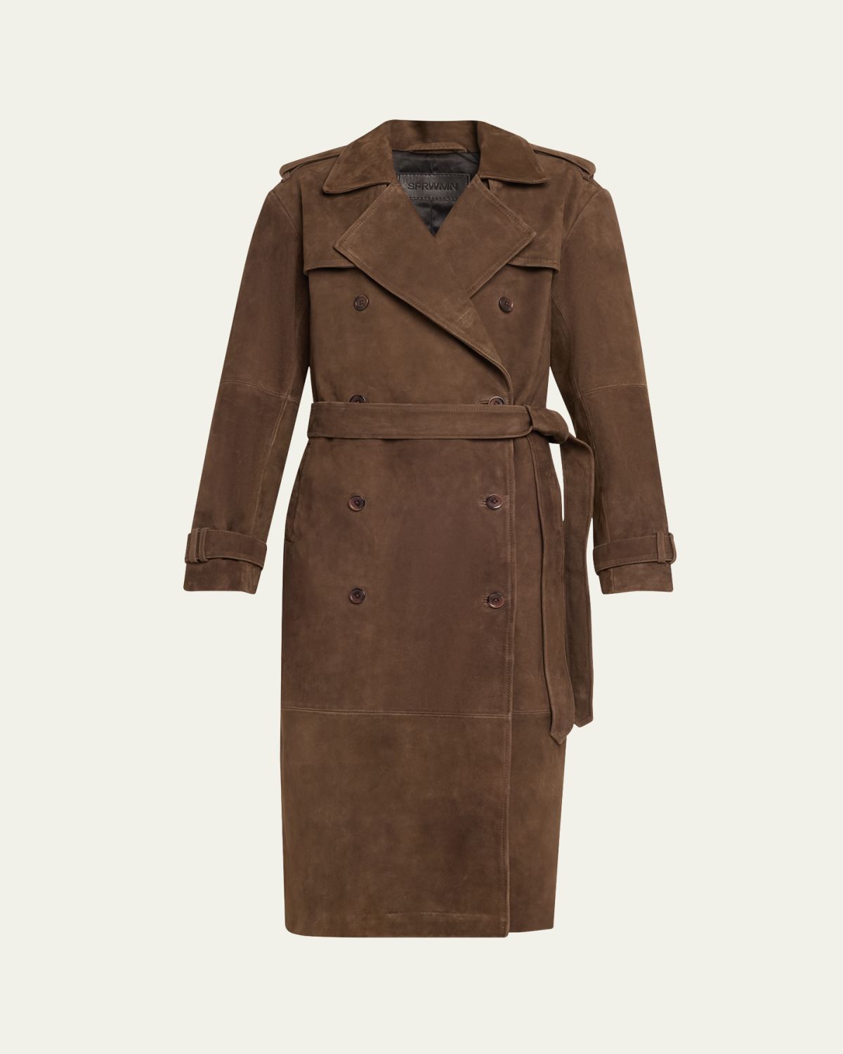 SPRWMN Suede Belted Trench Coat