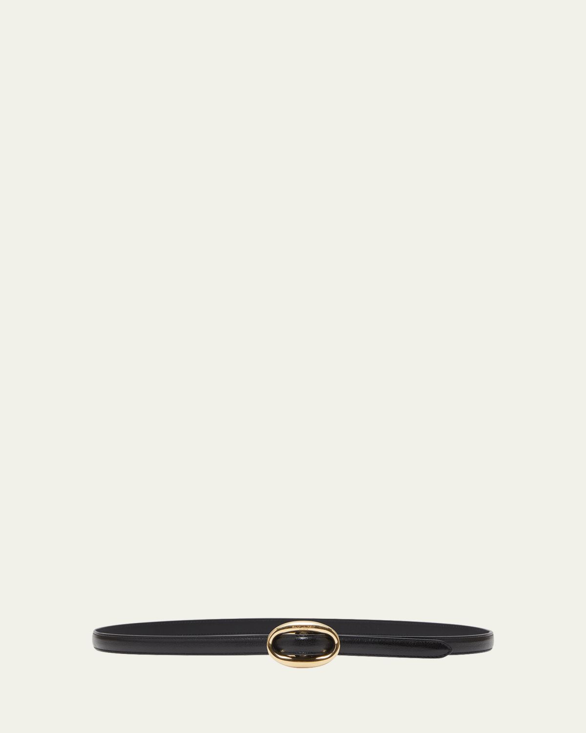Saint Laurent Double Oval Skinny Leather Belt
