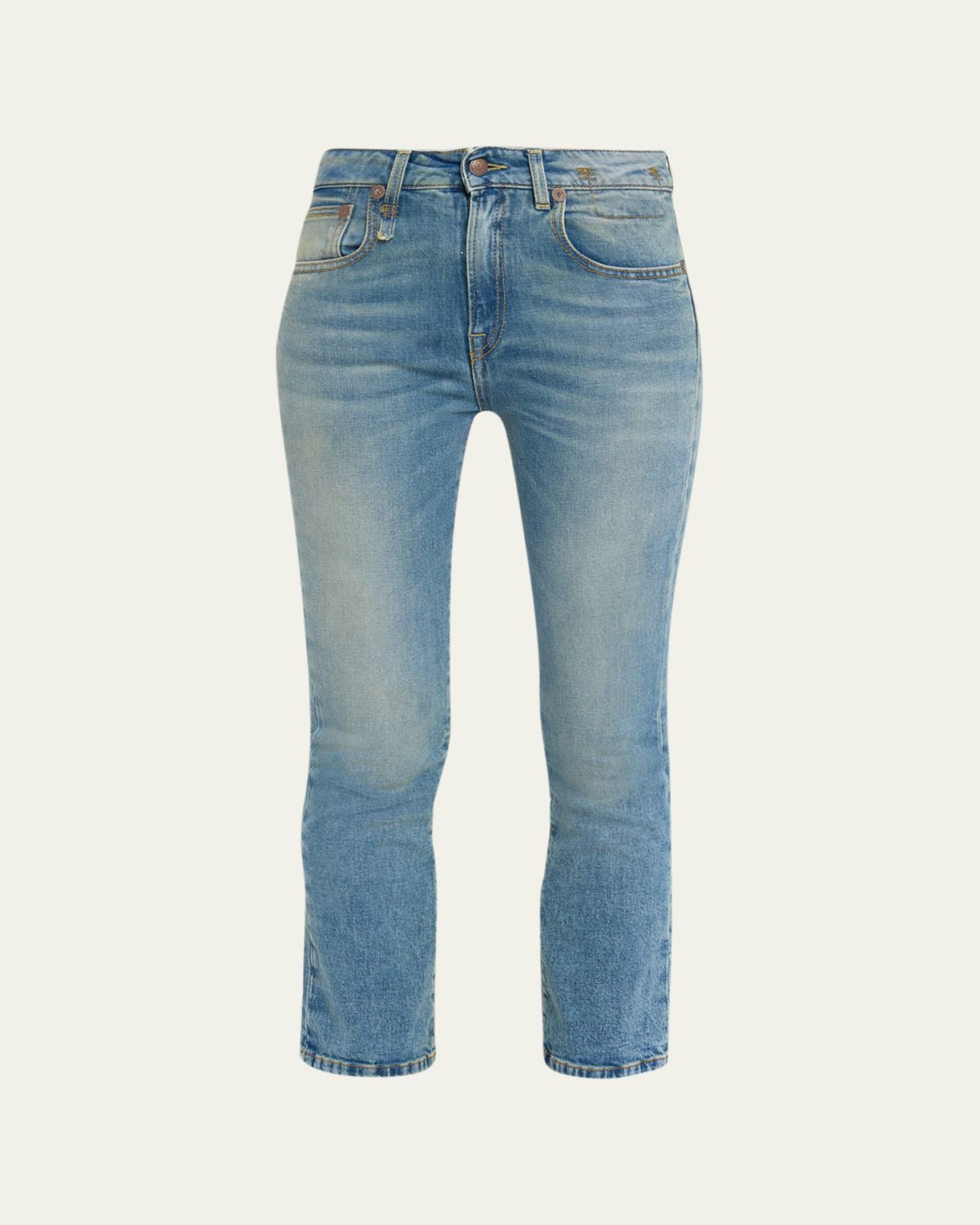 R13 Kick Fit Straight Cropped Jeans