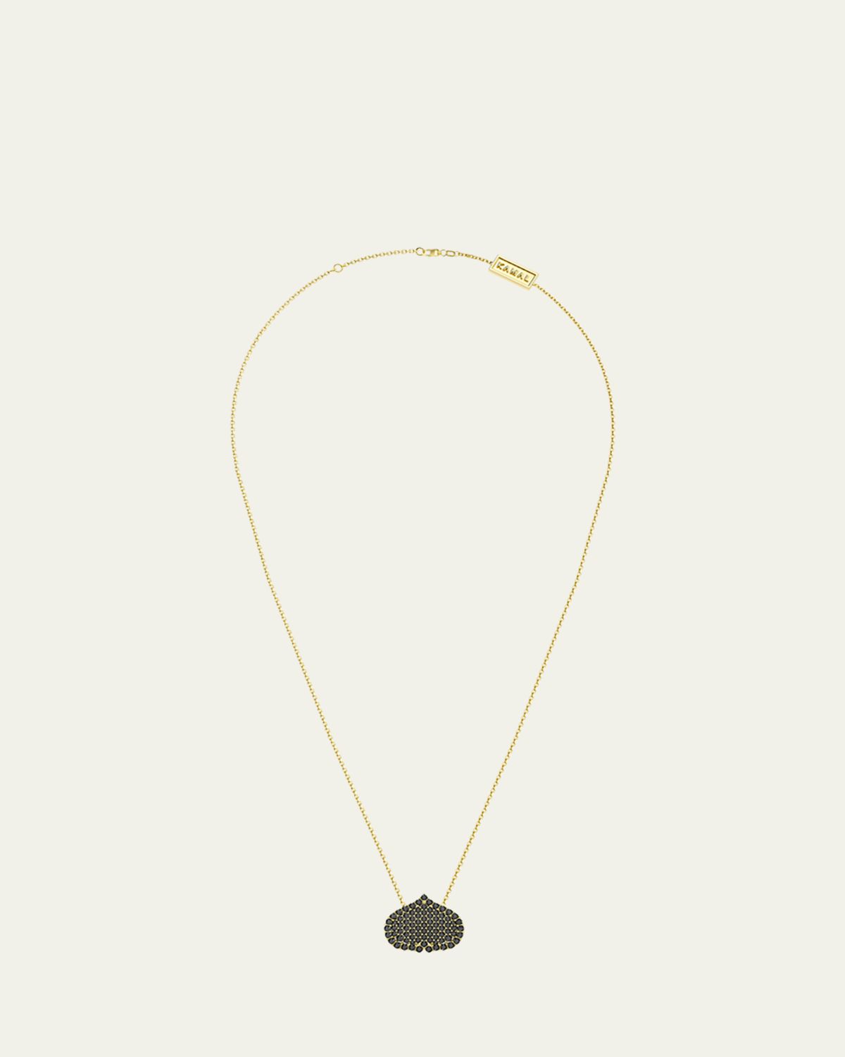 KAMAL Eye Adore Black Diamond Pave Pendant Necklace, 15mm | Thumbnail 4