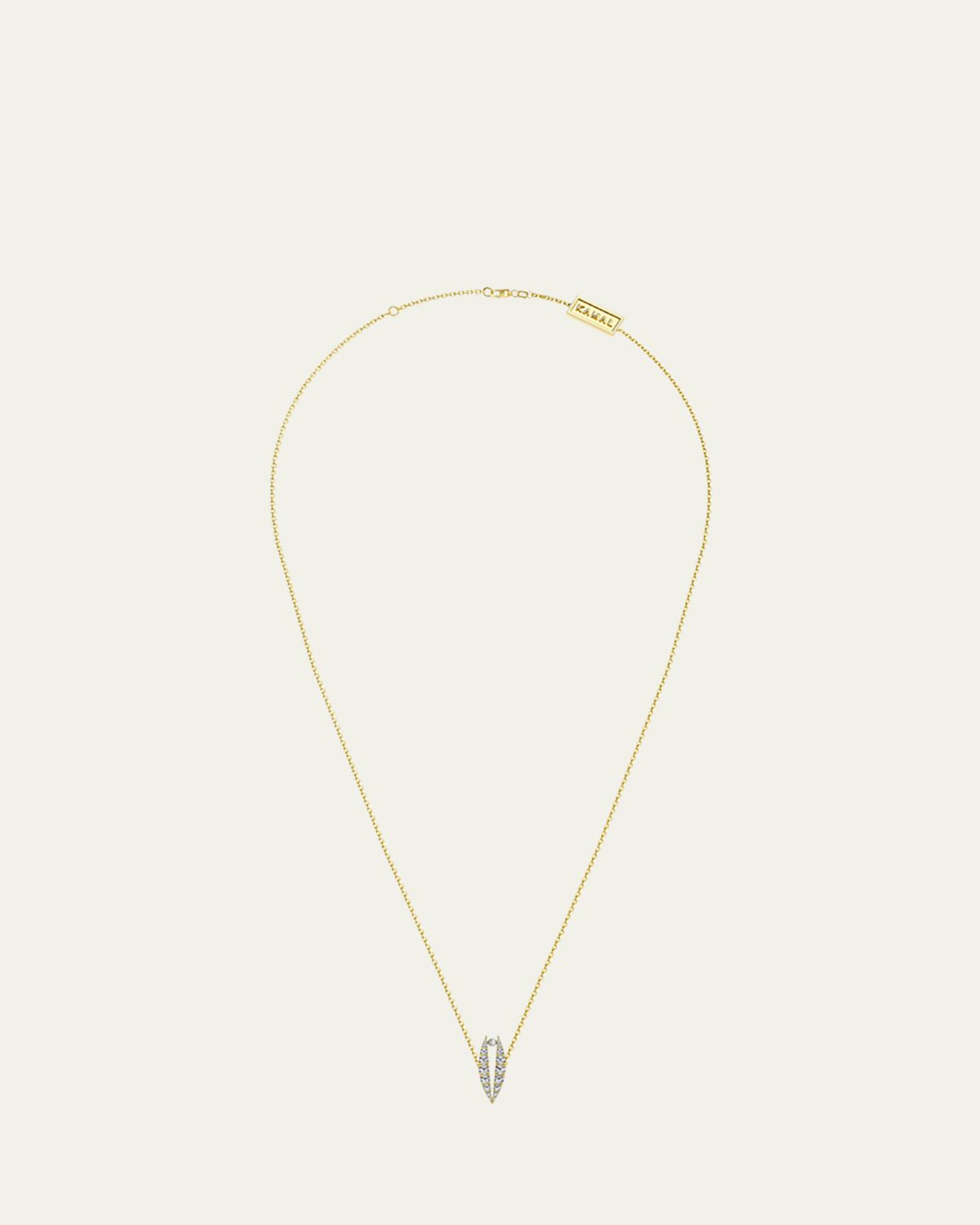 KAMAL Diamond Pave Lotus Pearl Pendant Necklace