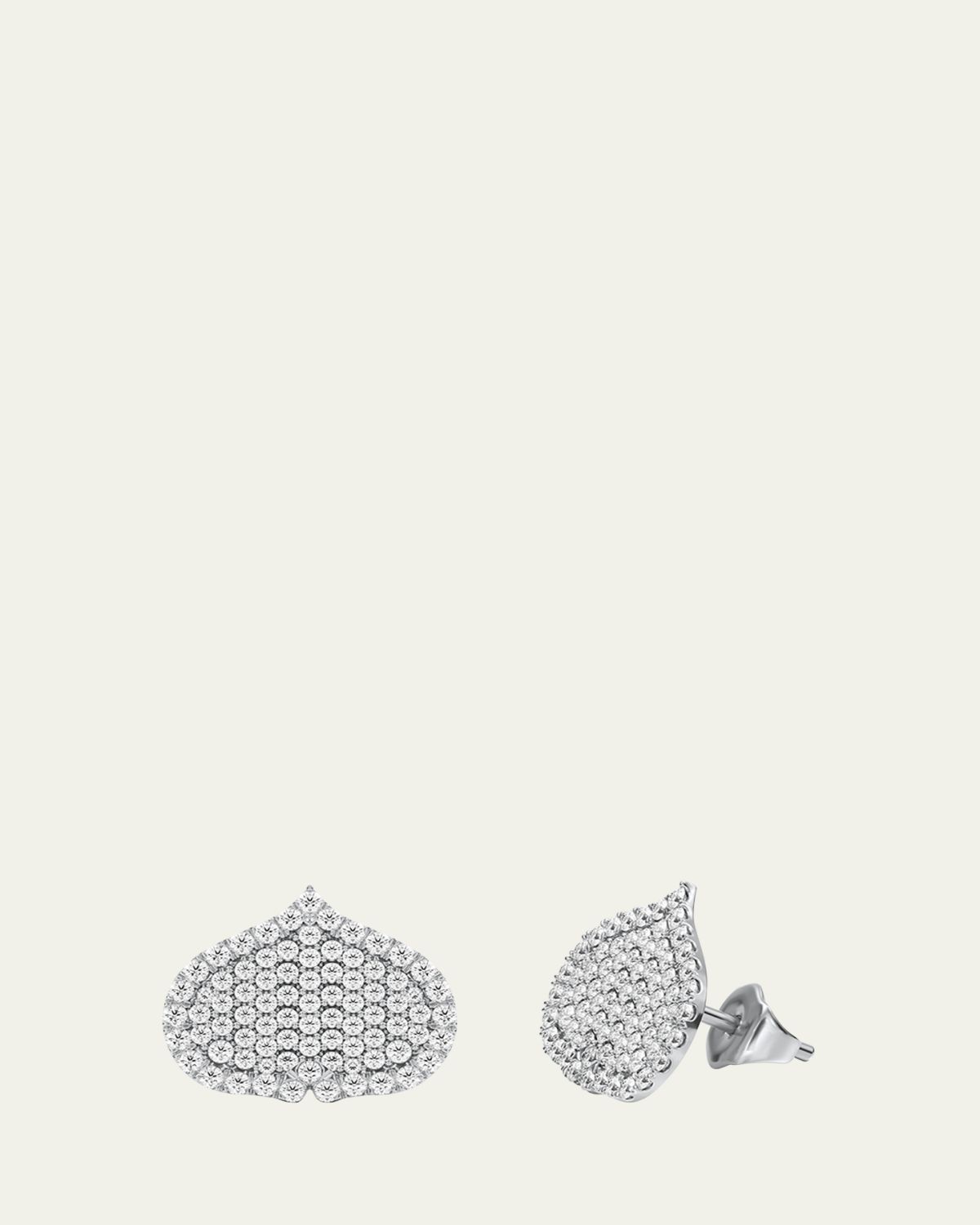 KAMAL Eye Adore Stud Earrings in Gold and White Diamonds, 15mm