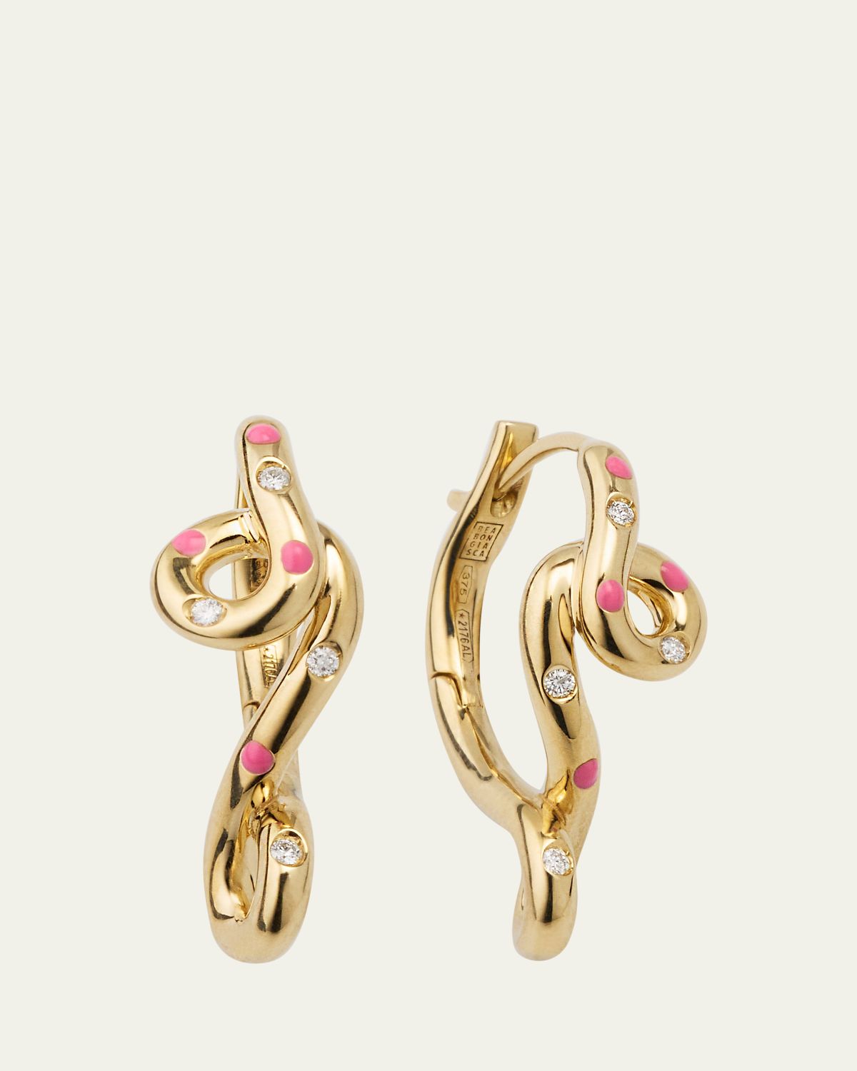 Bea Bongiasca Margherita 9K Yellow Gold & Enamel Daisy Earrings