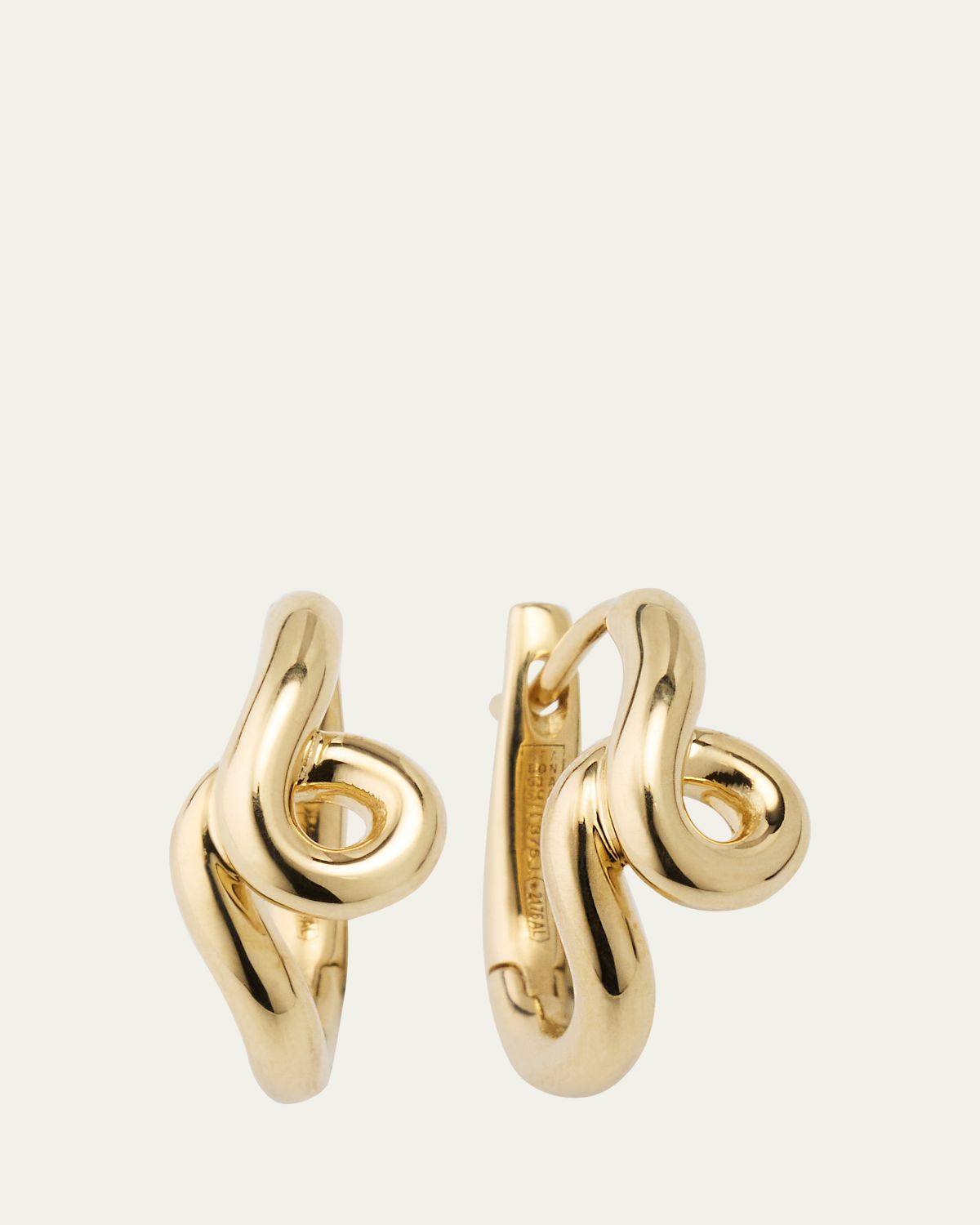 Bea Bongiasca Single Wave Hoop Earrings in 9K Yellow Gold
