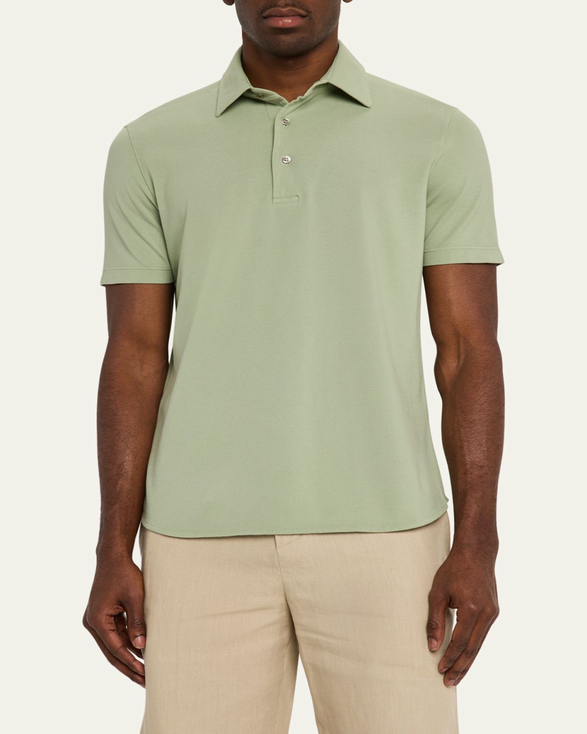 Loro Piana Men's Cotton Pique Polo Shirt | Thumbnail 8 Loro Piana Men's Cotton Pique Polo Shirt | Thumbnail 8