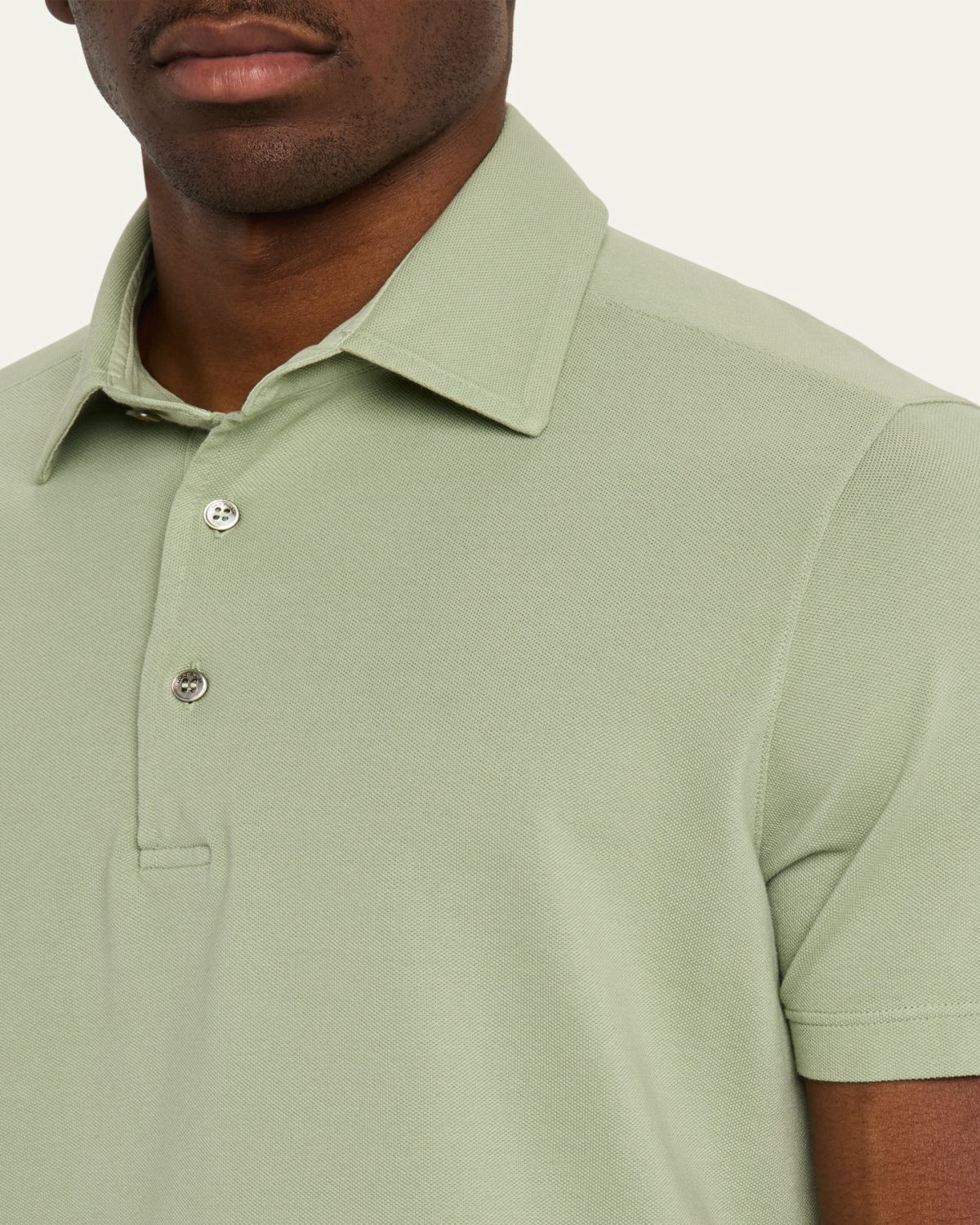 Loro Piana Men's Cotton Pique Polo Shirt | Thumbnail 9 Loro Piana Men's Cotton Pique Polo Shirt | Thumbnail 9