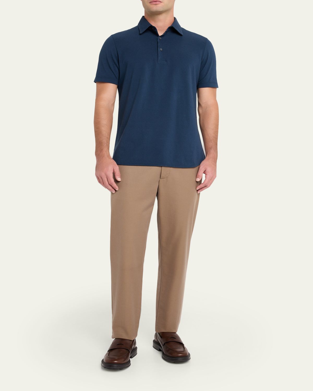 Loro Piana Men's Cotton Pique Polo Shirt | Thumbnail 10 Loro Piana Men's Cotton Pique Polo Shirt | Thumbnail 10