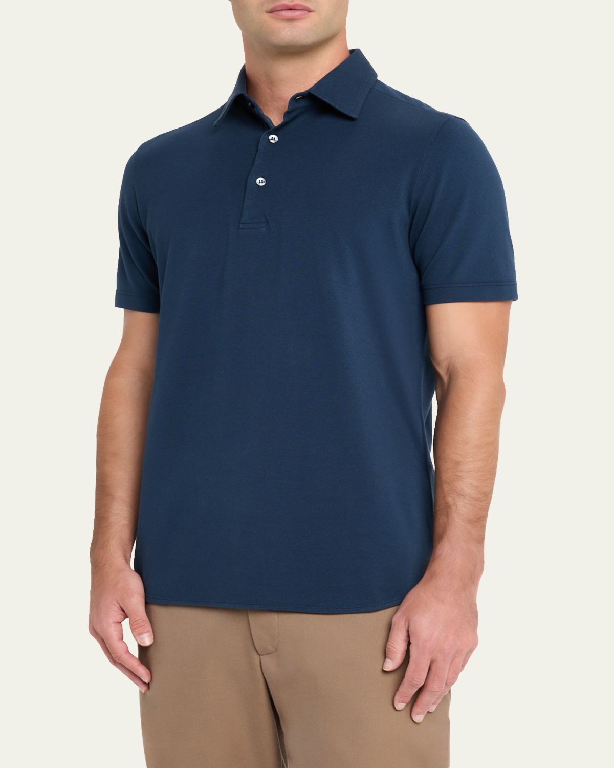 Loro Piana Men's Cotton Pique Polo Shirt | Thumbnail 12 Loro Piana Men's Cotton Pique Polo Shirt | Thumbnail 12