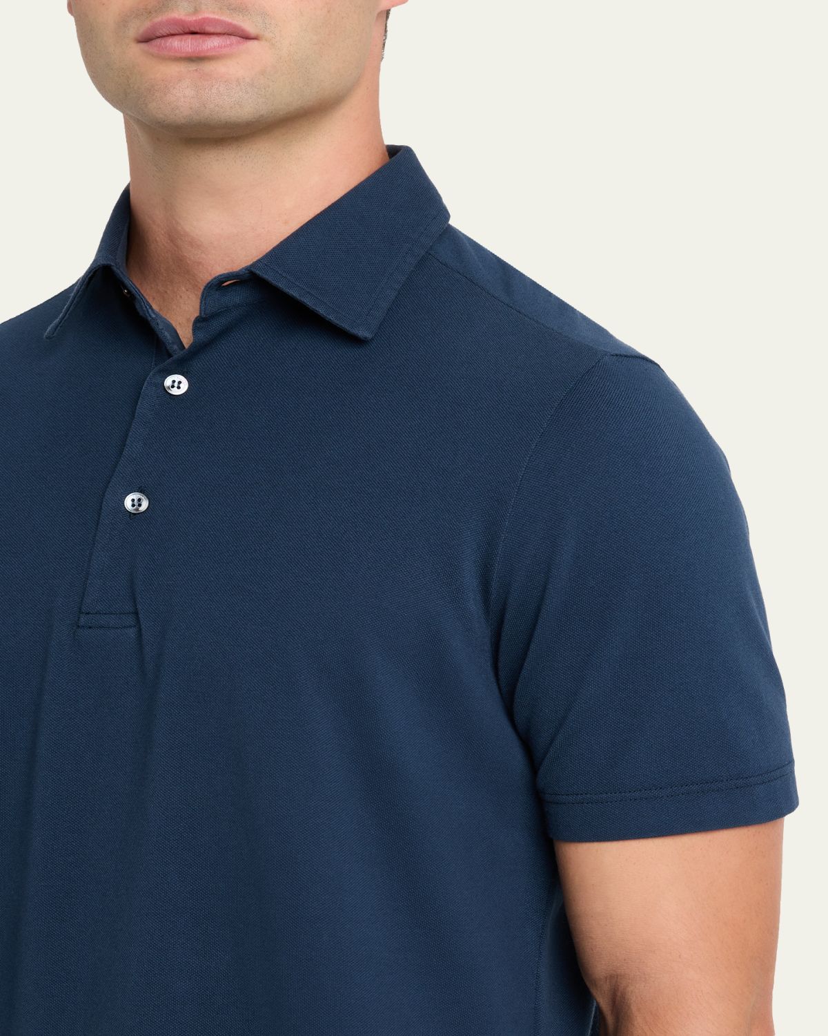 Loro Piana Men's Cotton Pique Polo Shirt | Thumbnail 13 Loro Piana Men's Cotton Pique Polo Shirt | Thumbnail 13