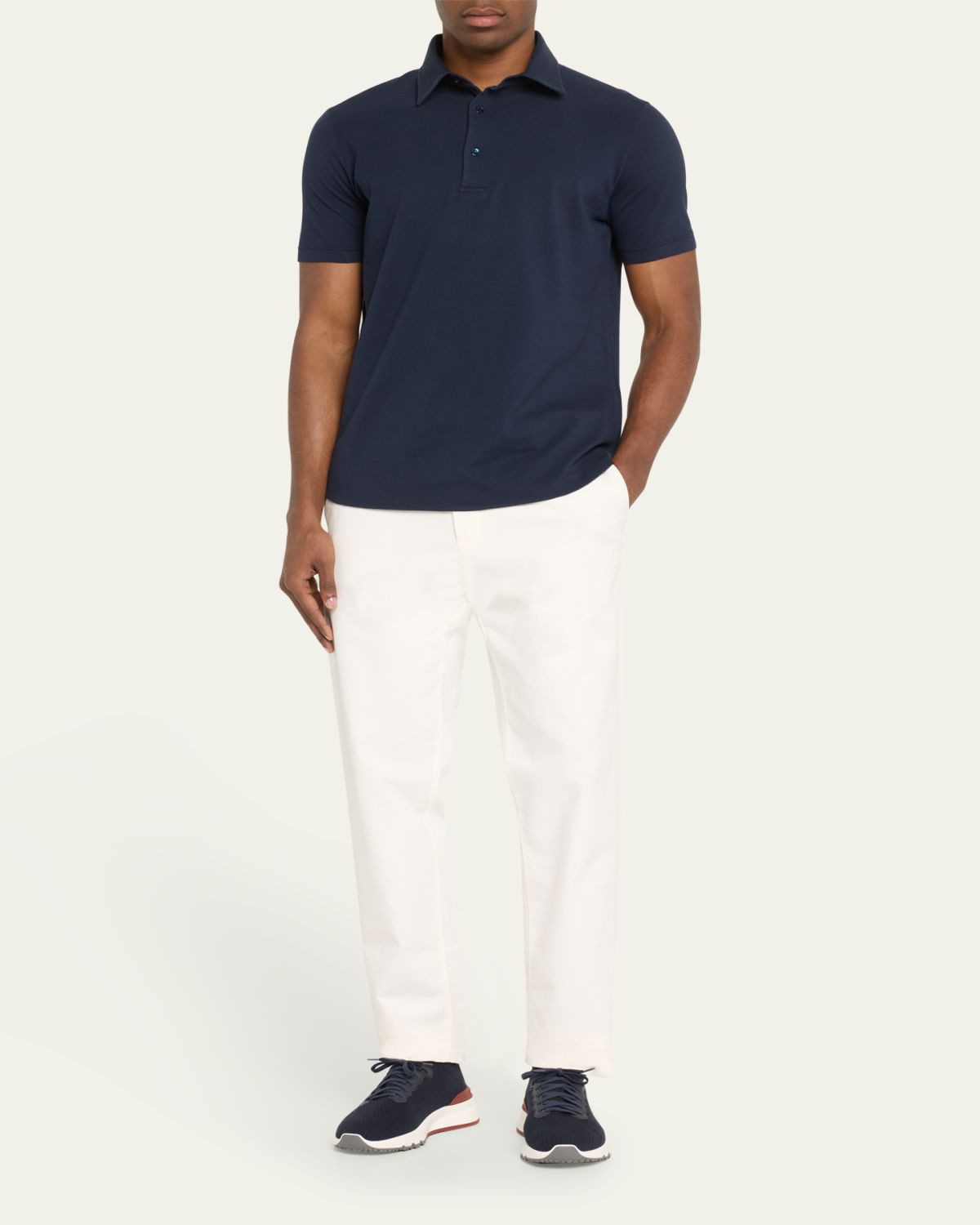 Loro Piana Men's Cotton Pique Polo Shirt | Thumbnail 6