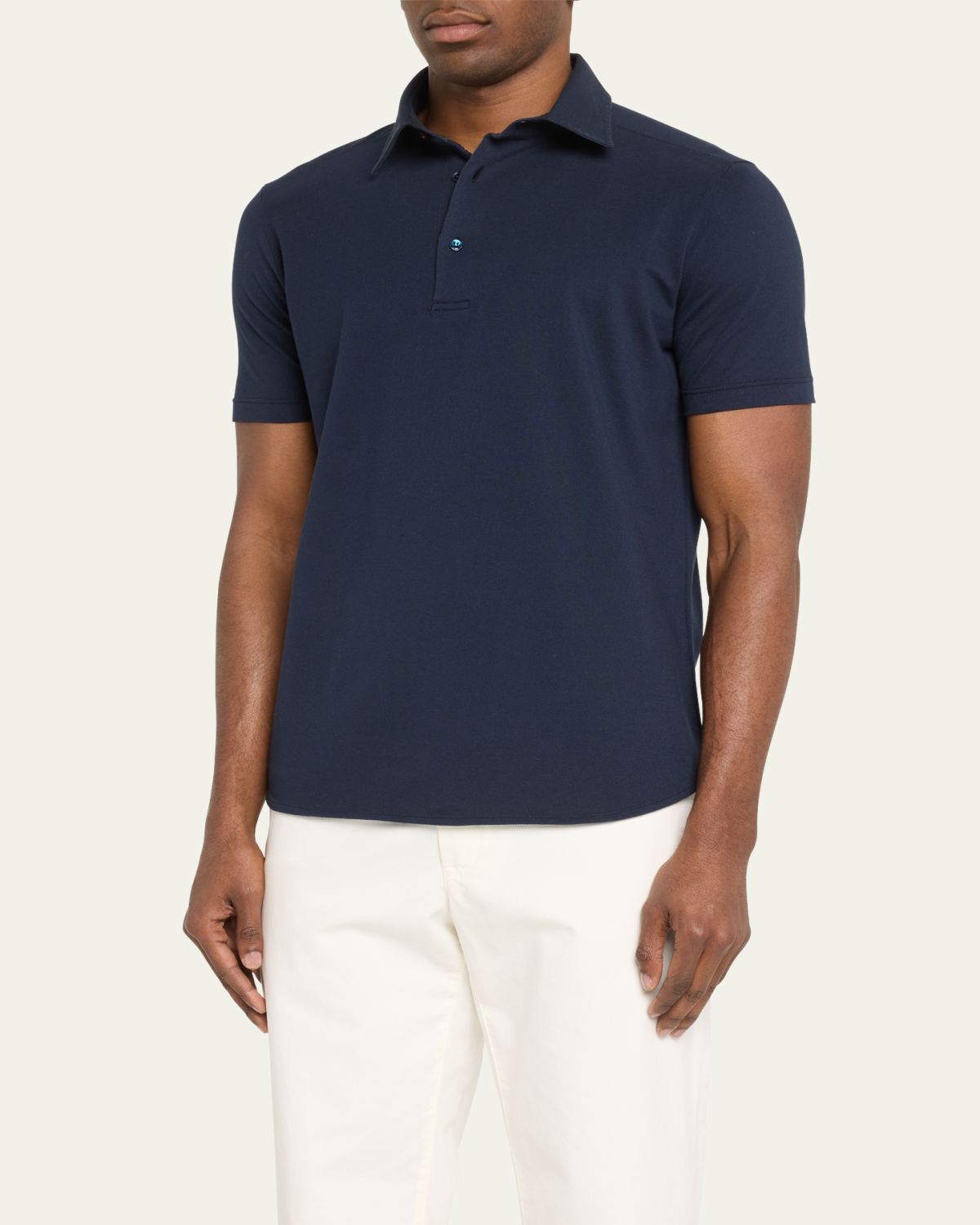 Loro Piana Men's Cotton Pique Polo Shirt | Thumbnail 8