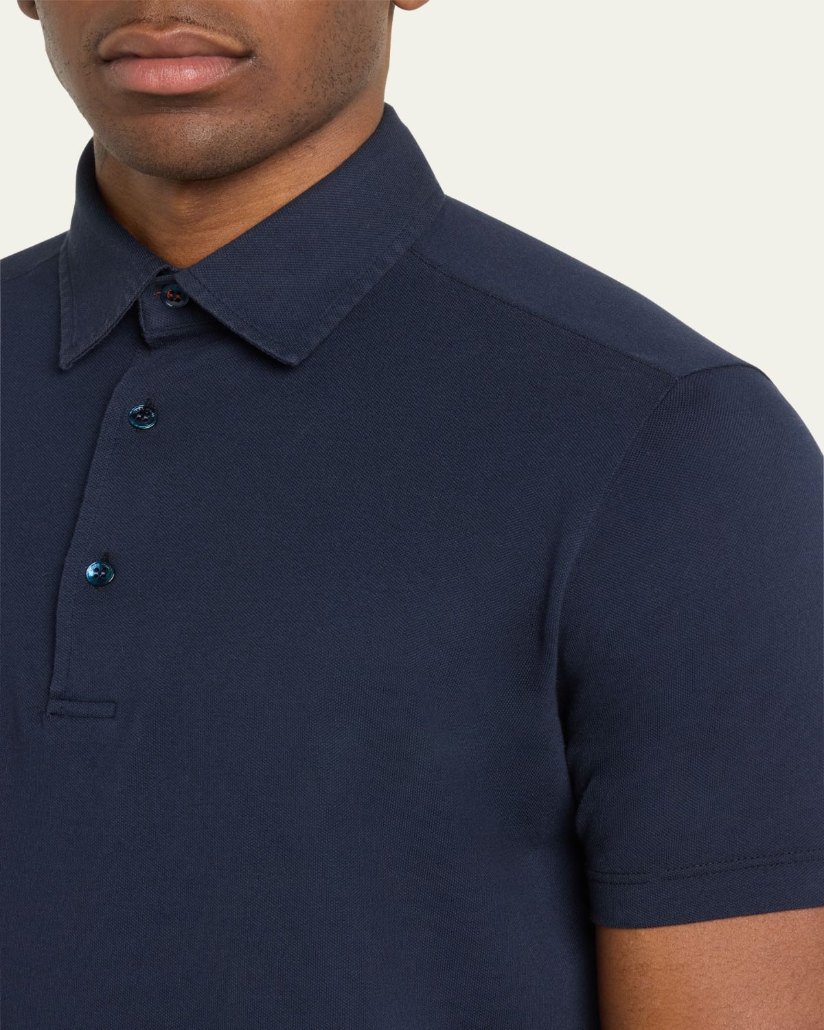 Loro Piana Men's Cotton Pique Polo Shirt | Thumbnail 9