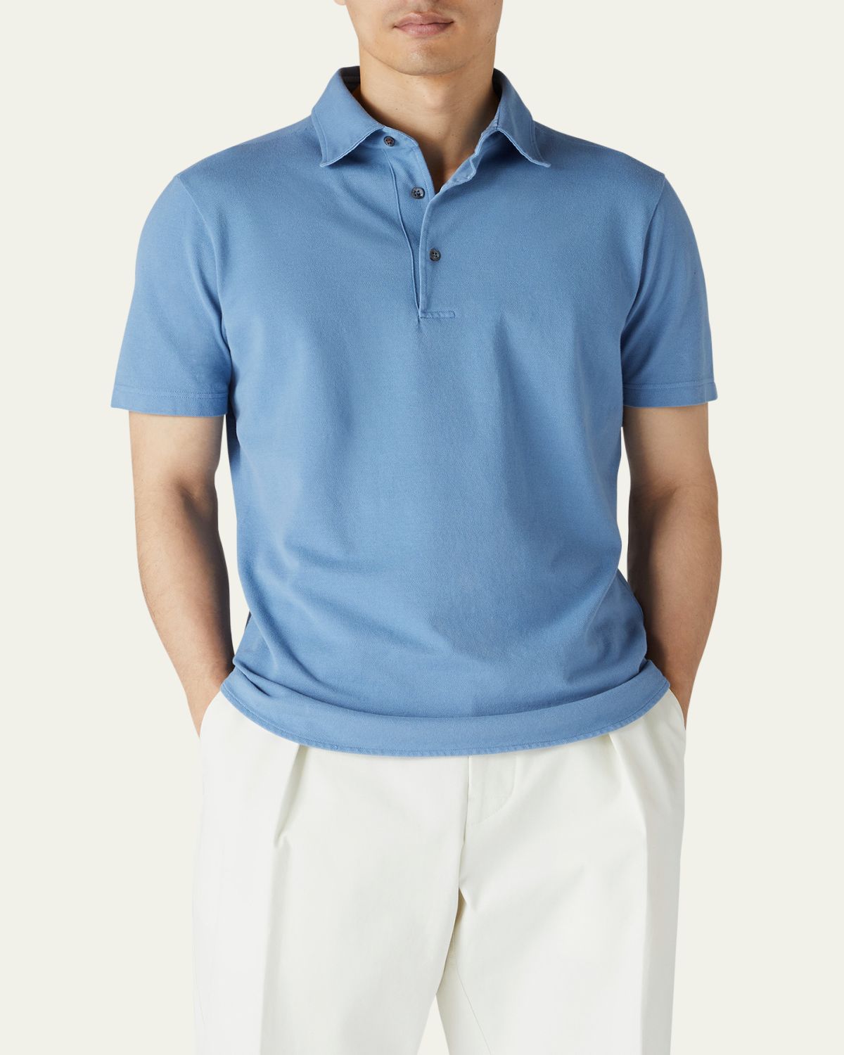 Loro Piana Men's Cotton Pique Polo Shirt | Thumbnail 16 Loro Piana Men's Cotton Pique Polo Shirt | Thumbnail 16