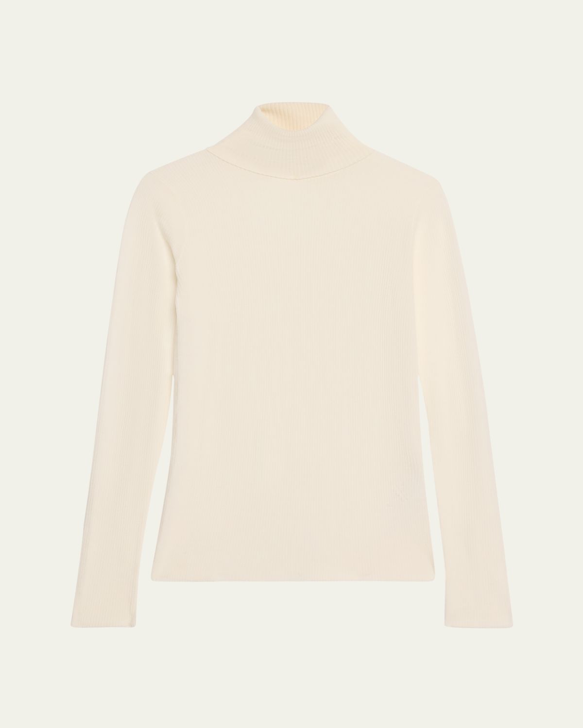 Loro Piana Taupo Ribbed Wool Turtleneck - Women's Clothing