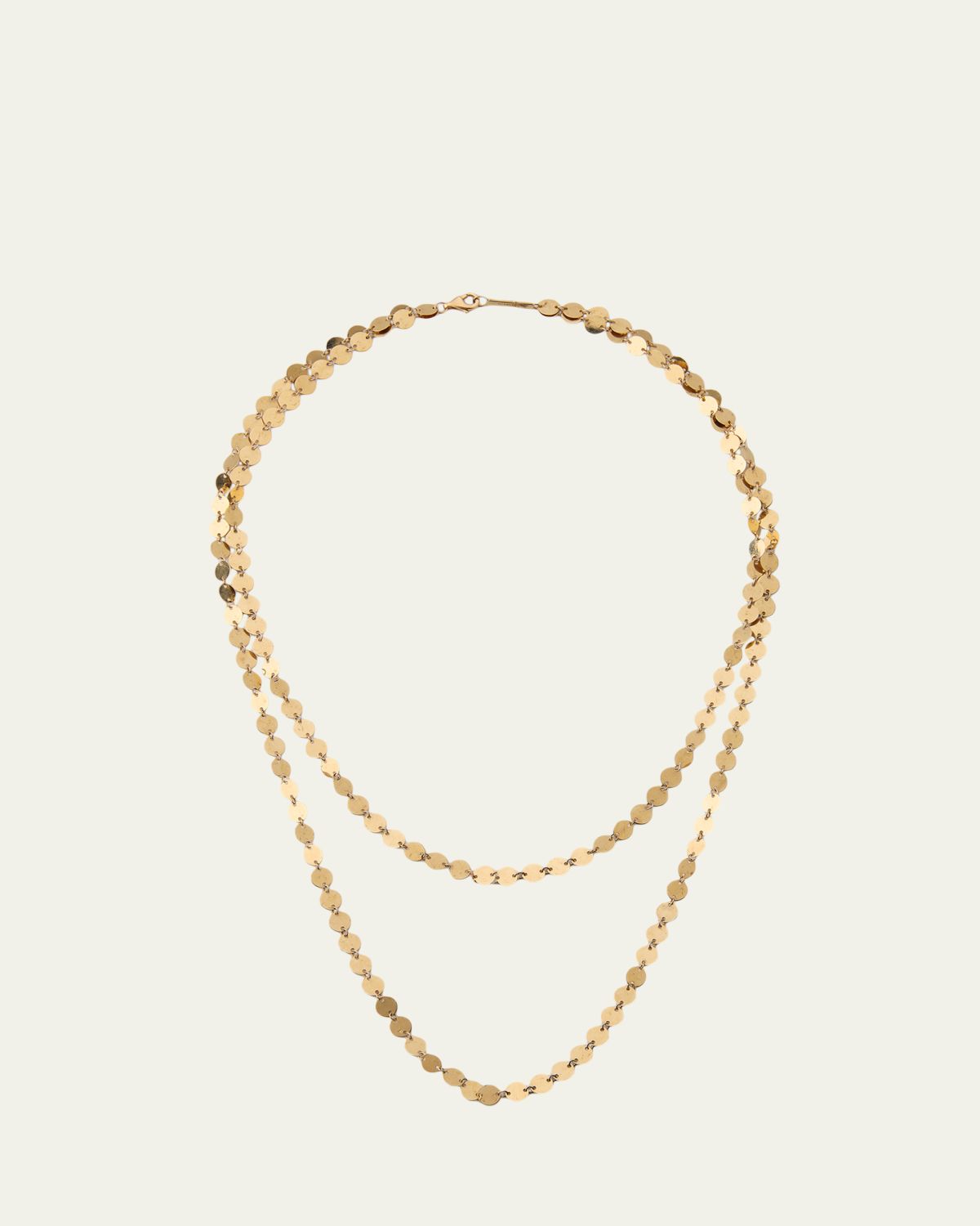 Lana 14K Gold Laser Disc Duo Chain Necklace