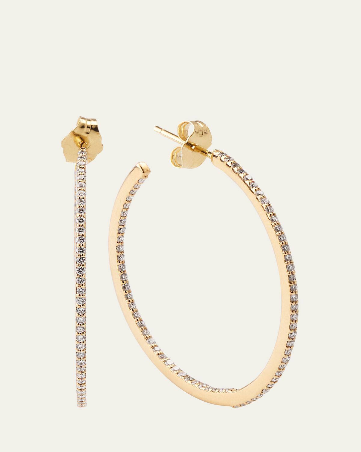 Lana 32mm 14K Gold Flawless Diamond Hoops Earrings | Thumbnail 5 Lana 32mm 14K Gold Flawless Diamond Hoops Earrings | Thumbnail 5