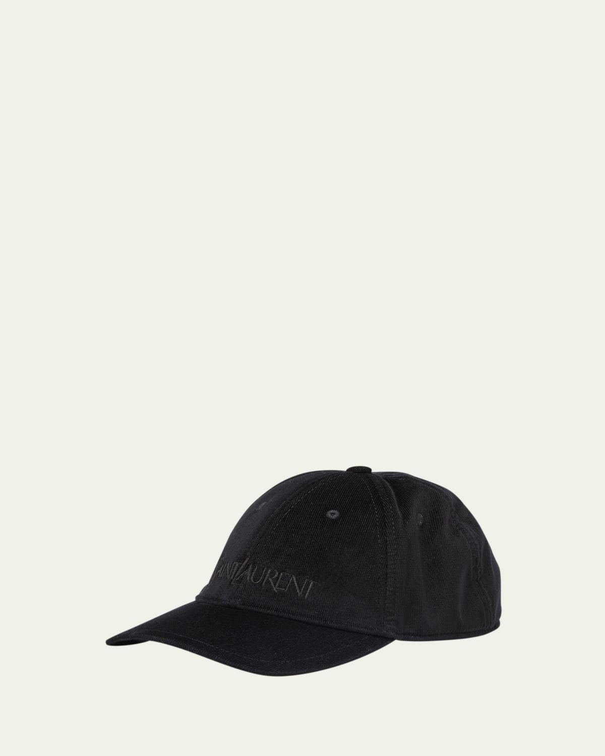 Saint Laurent Men's 6-Panel Corduroy Logo Baseball Cap | Thumbnail 4 Saint Laurent Men's 6-Panel Corduroy Logo Baseball Cap | Thumbnail 4