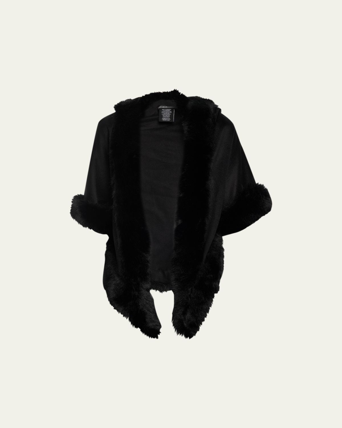 Sofia Cashmere Cashmere Faux Fur Trimmed Diamond Wrap