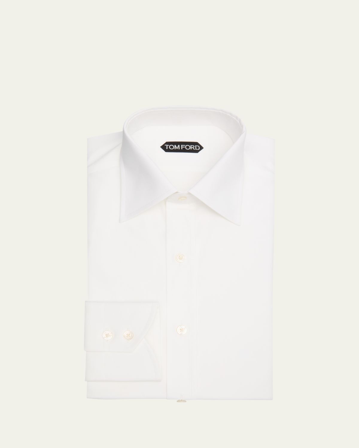 TOM FORD Men's Cotton Point-Collar Dress Shirt