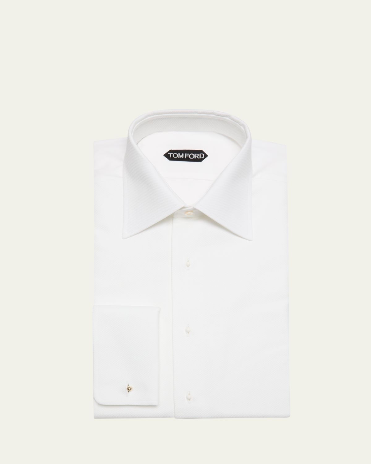 TOM FORD Men's French Cuff Pique Dress Shirt