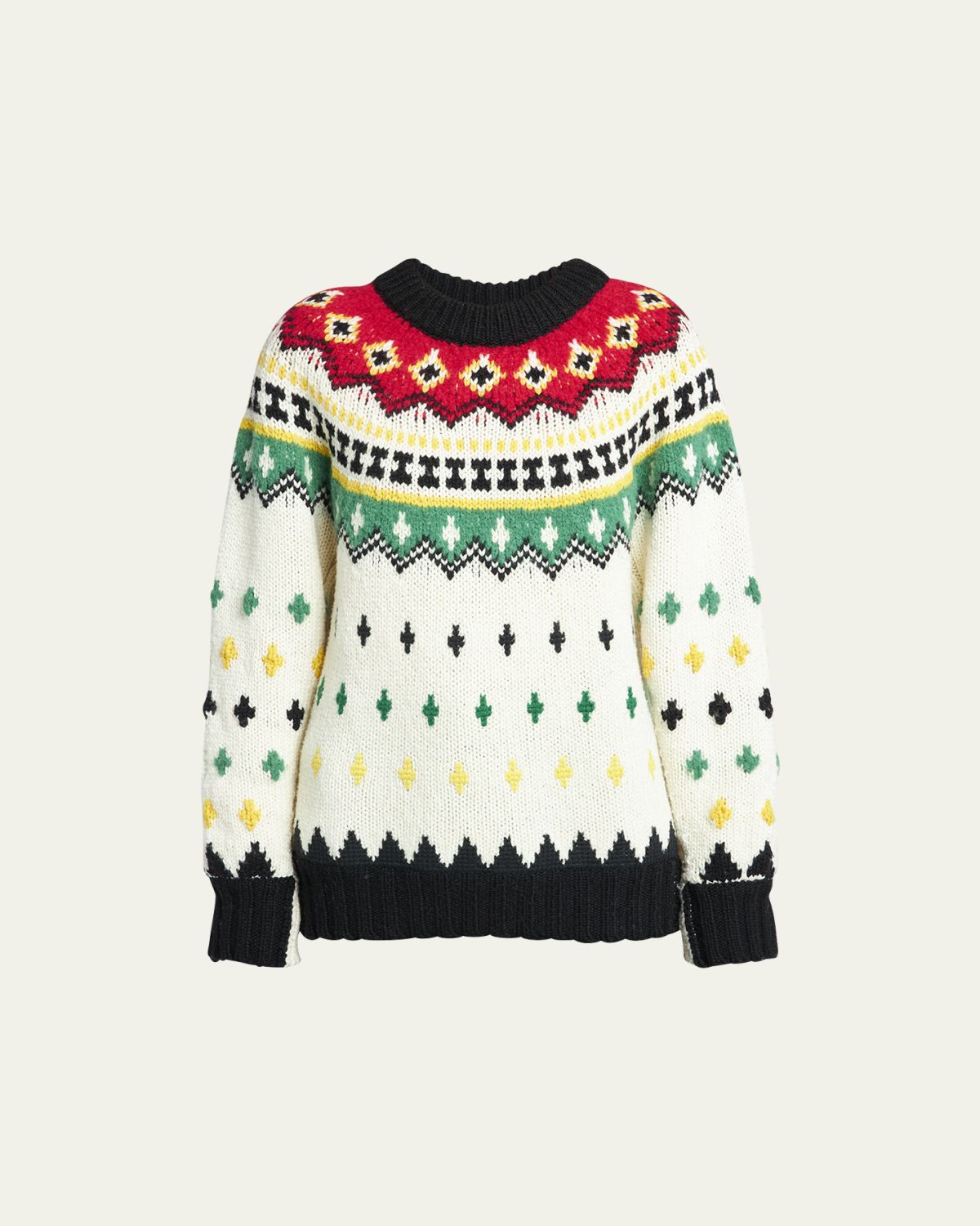 Moncler Intarsia Knit Wool Crewneck